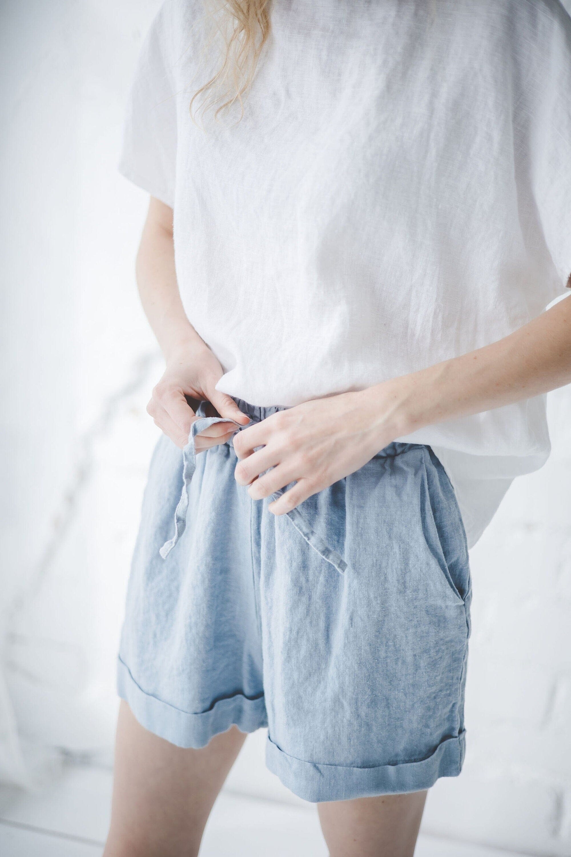 Beach Linen Shorts for Women Old Linen Mill