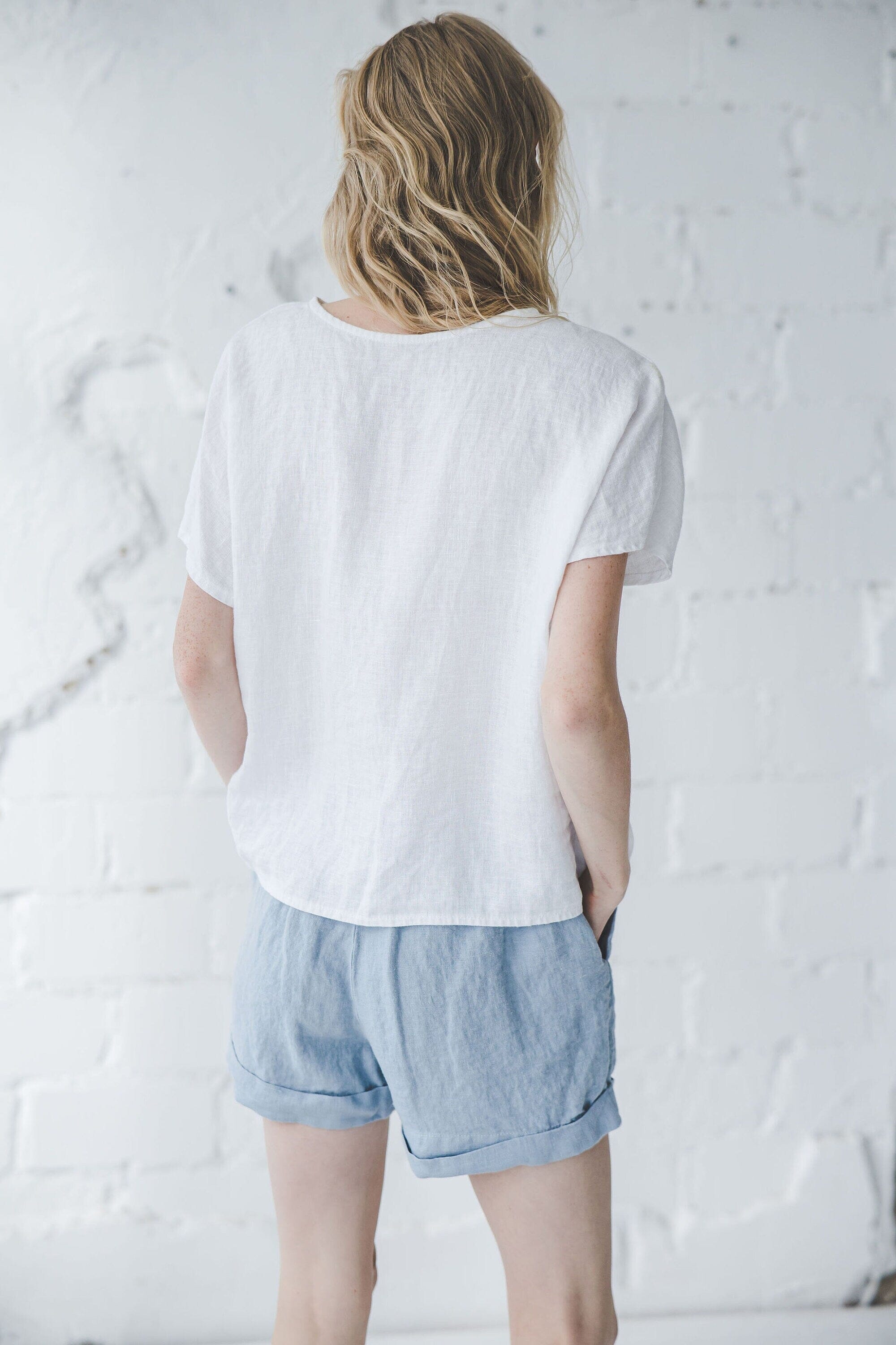 Beach Linen Shorts for Women Old Linen Mill