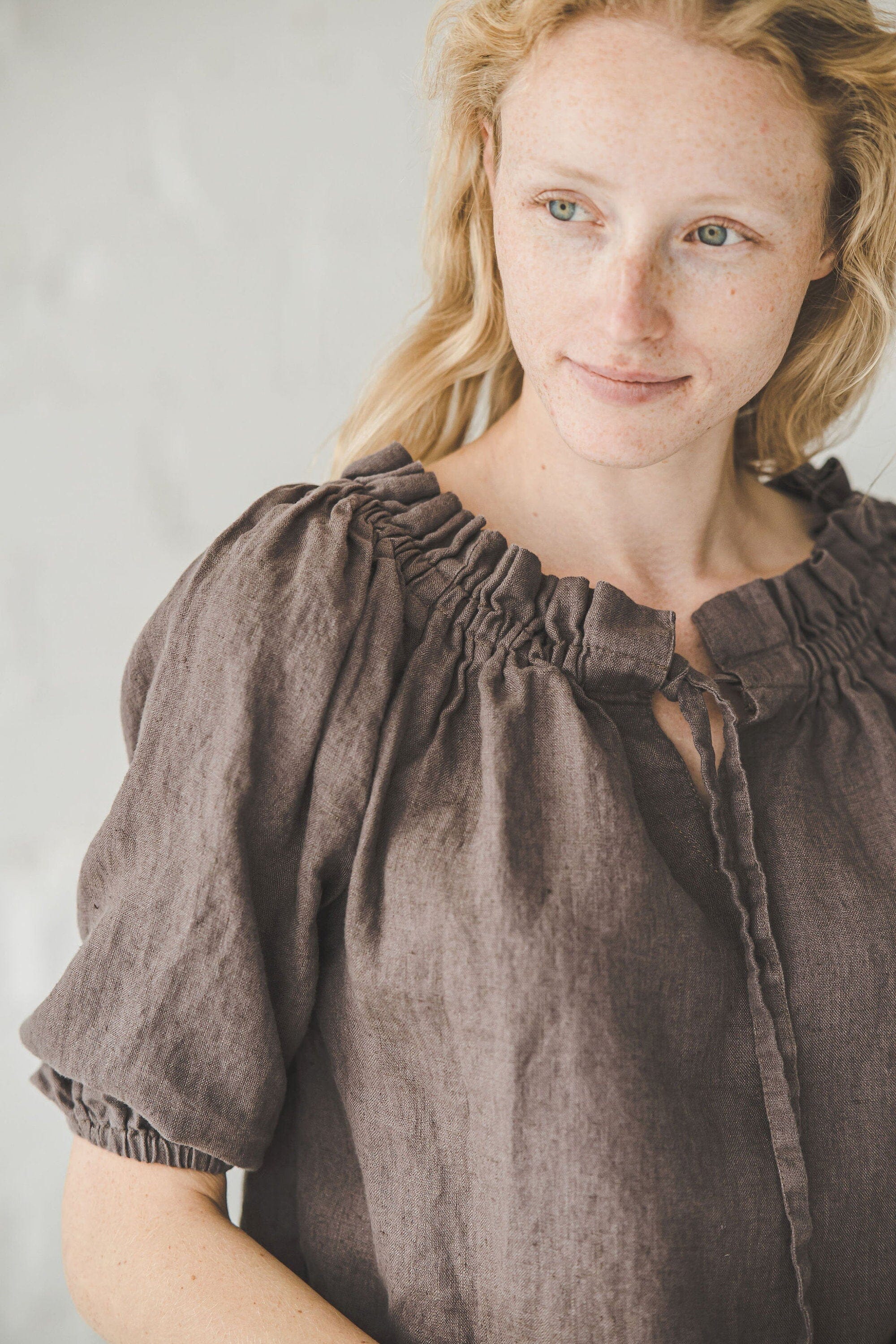 Boho Style Linen Top Blouse Old Linen Mill