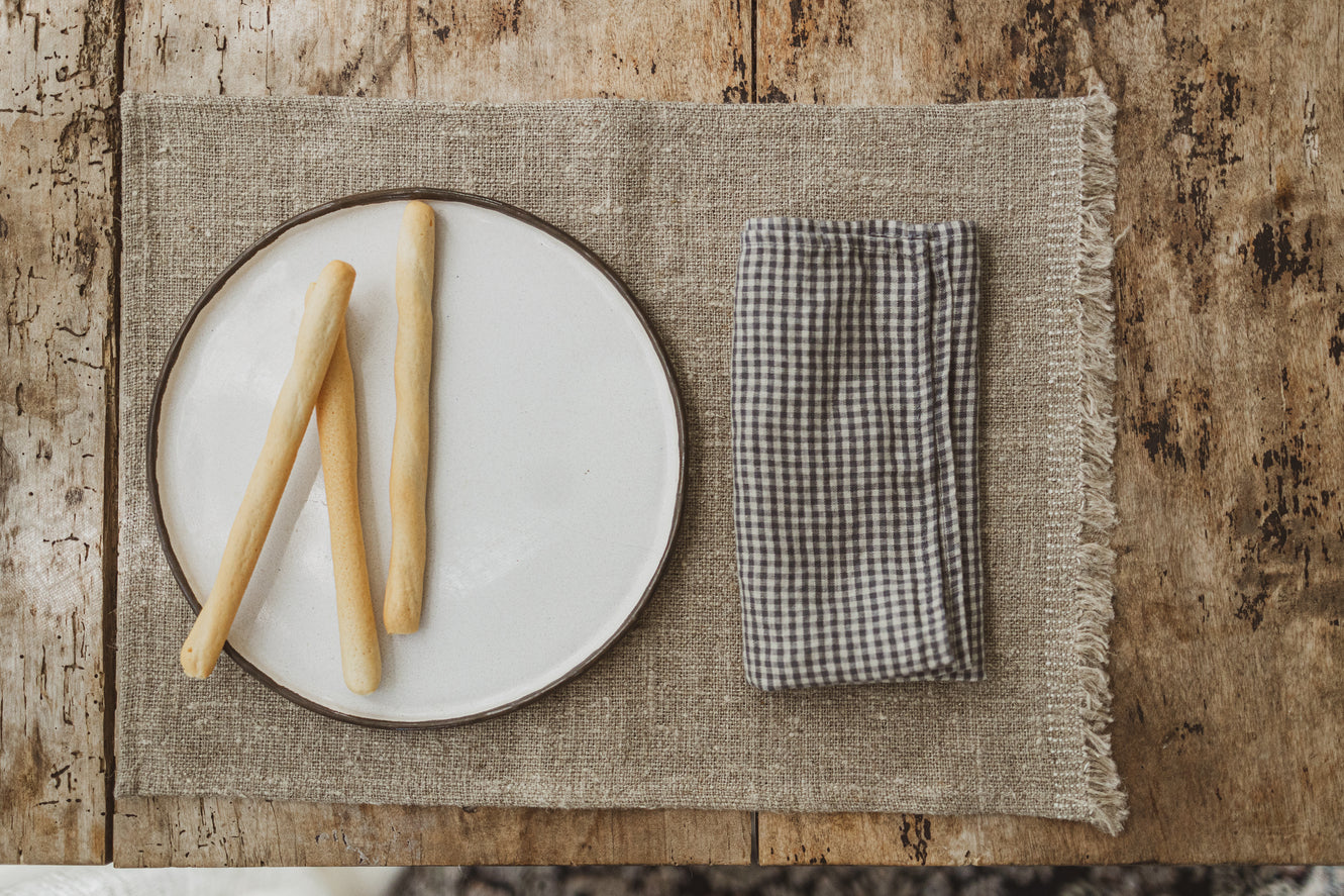 Burlap Linen Placemats set of 4 PL35x50B Old Linen Mill