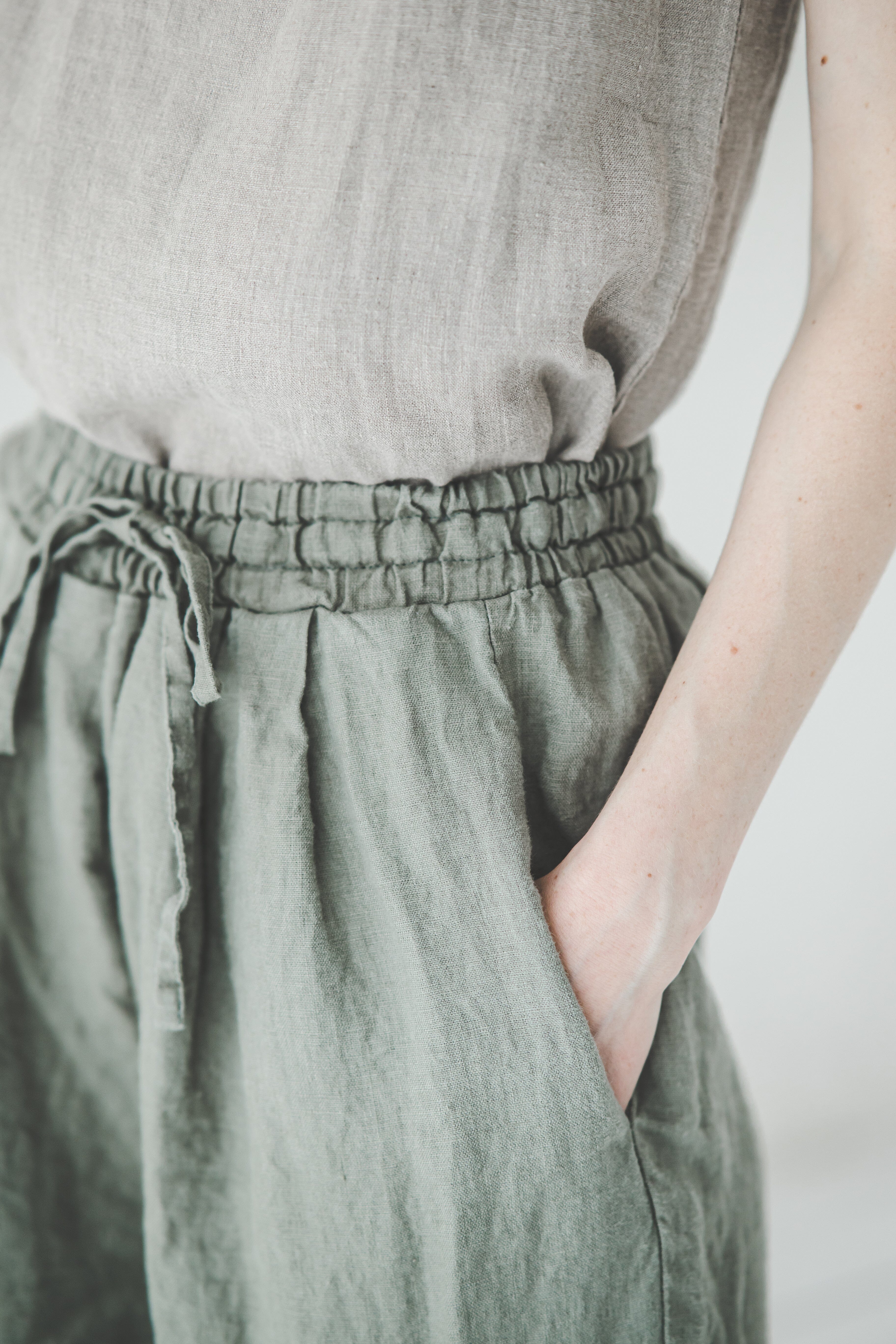 Cargo Loose Linen Pants Old Linen Mill