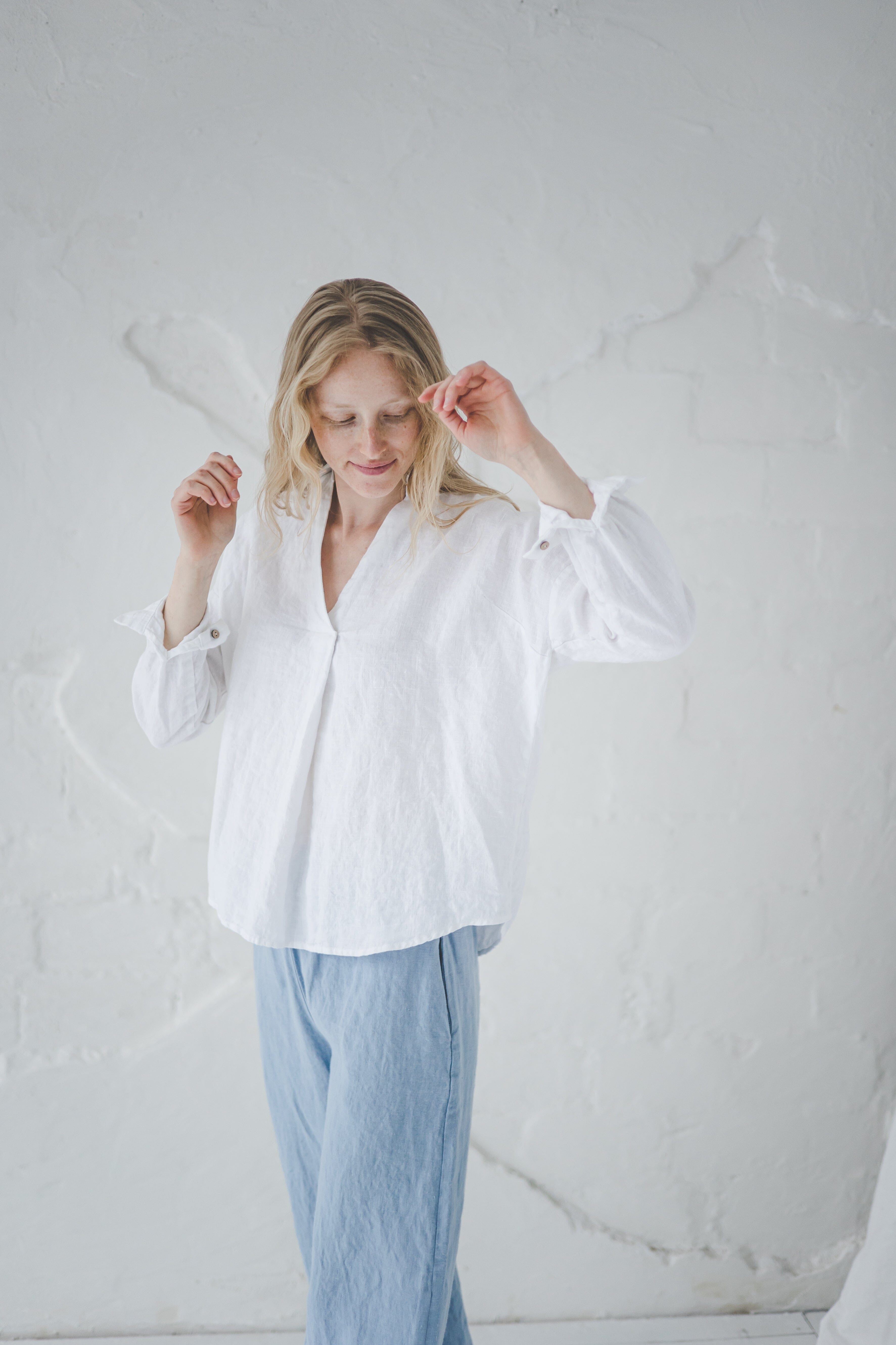 Classic Linen Blouse T48 Old Linen Mill