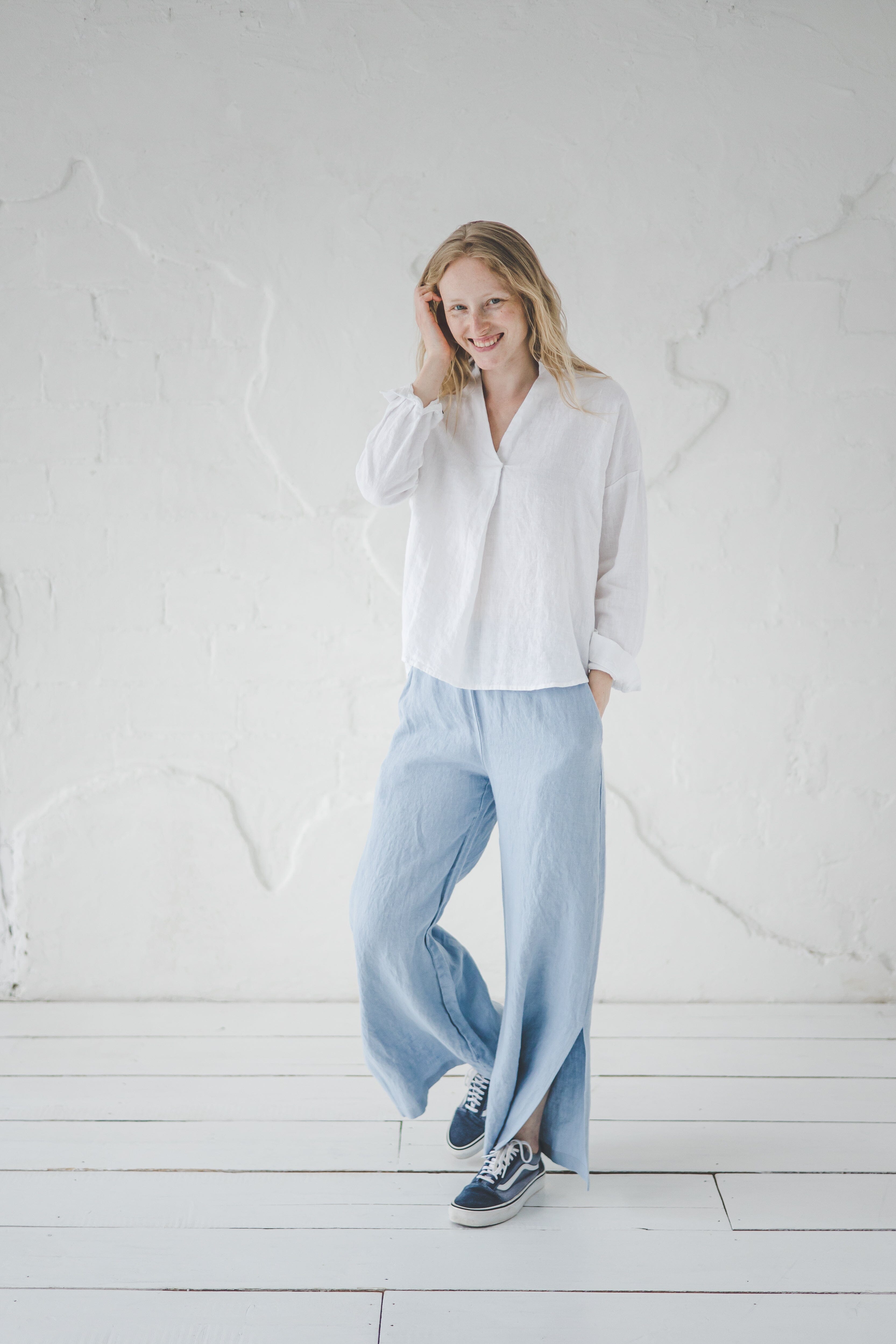 Classic Linen Blouse T48 Old Linen Mill