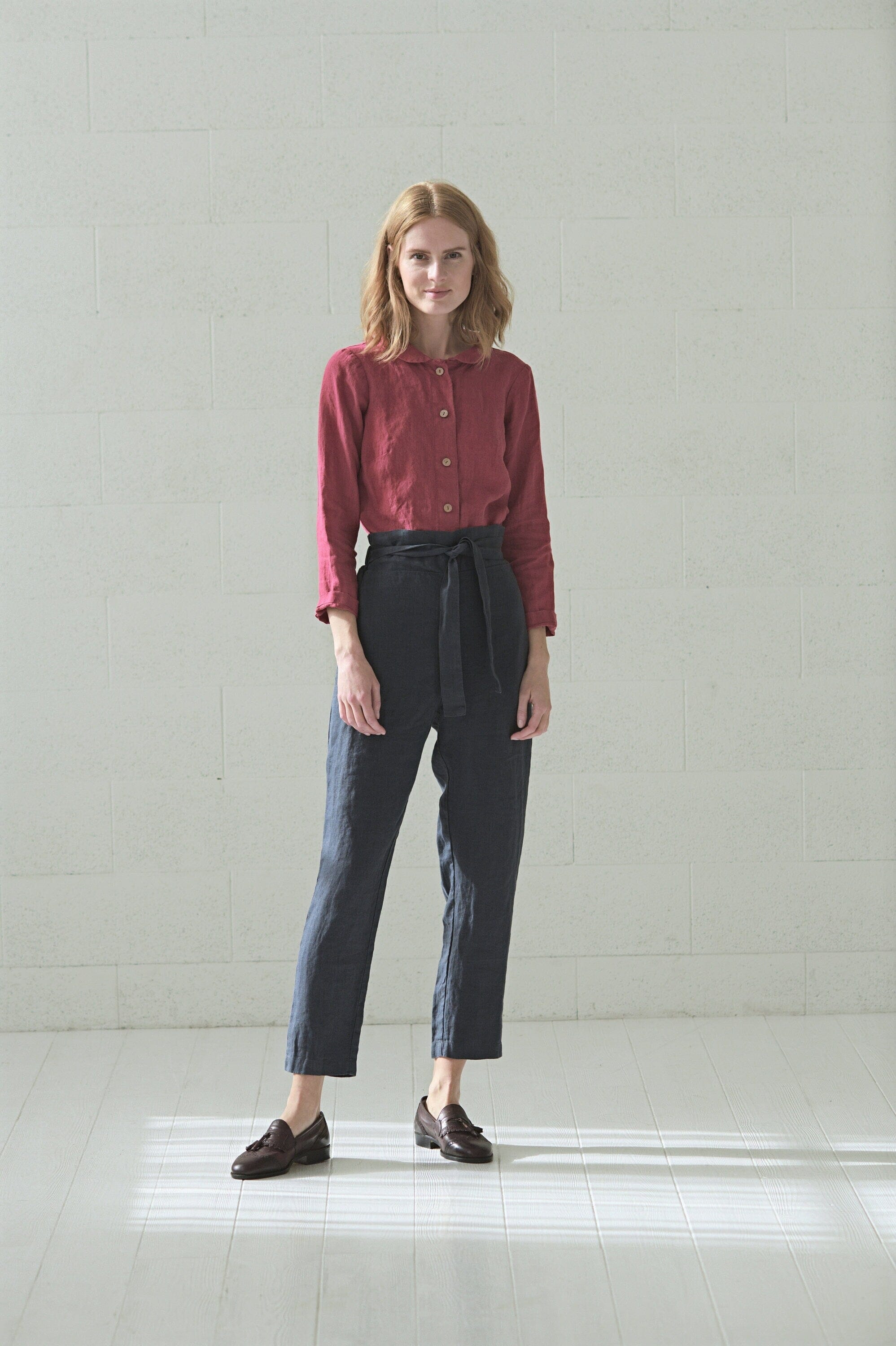 Classic Slim-Fit Linen Shirt Old Linen Mill