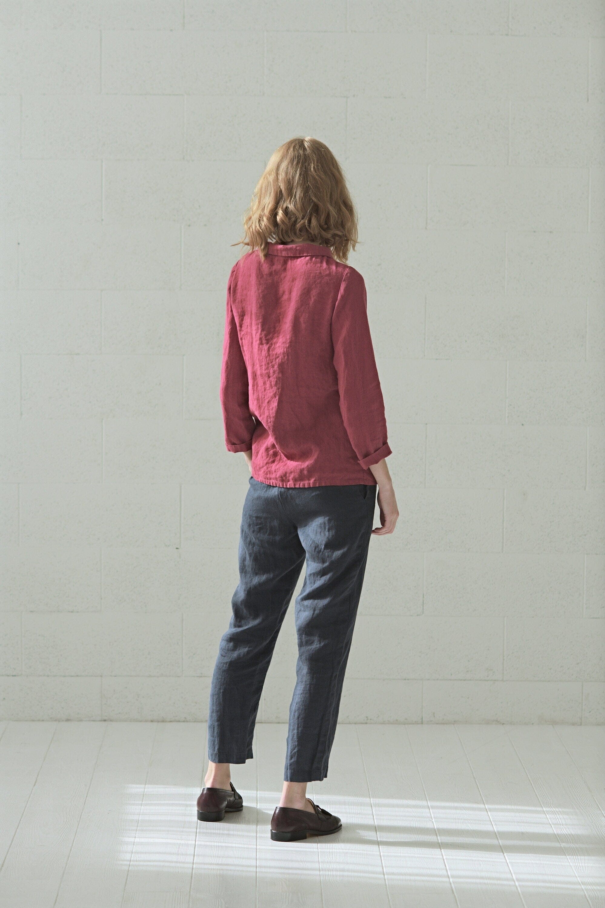 Classic Slim-Fit Linen Shirt Old Linen Mill