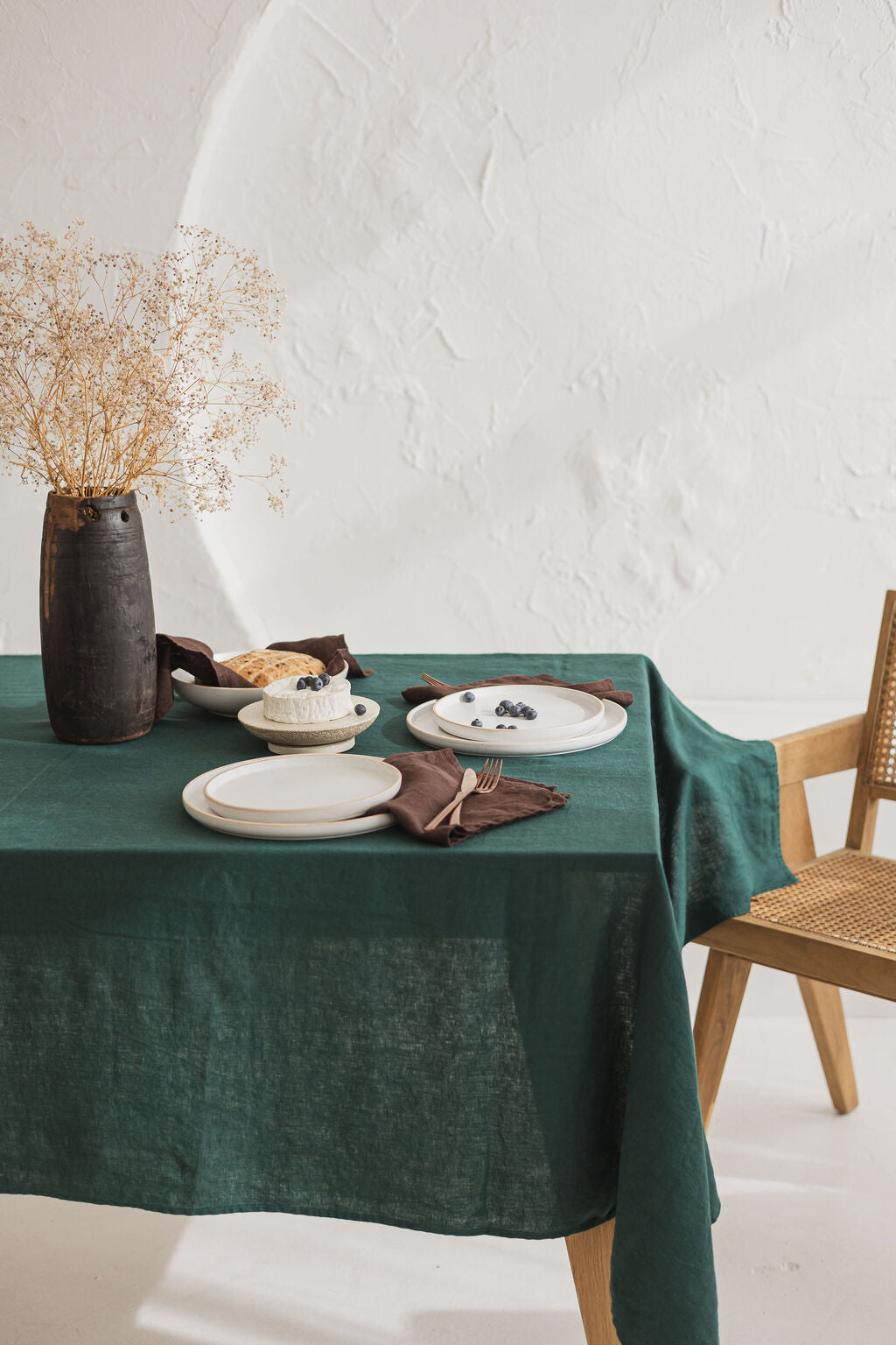 Dark Forest Linen Tablecloth – Various Sizes Old Linen Mill
