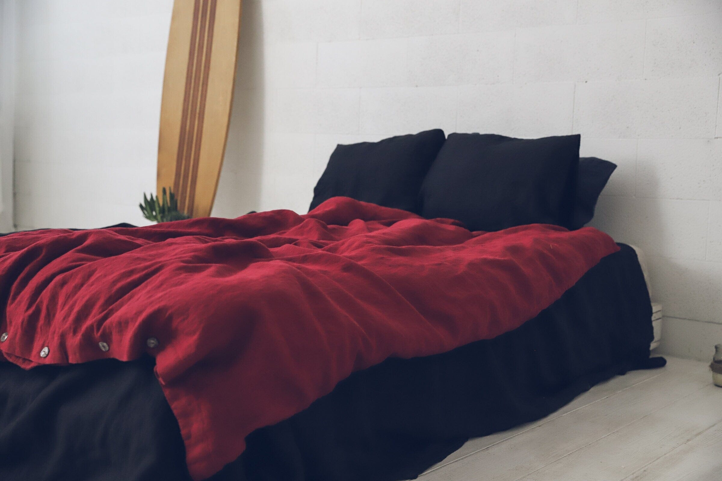 Duvet Cover Soft Washed Linen Bedding Gift Idea Old Linen Mill Ivory US/CA Single 55 in x 79 in