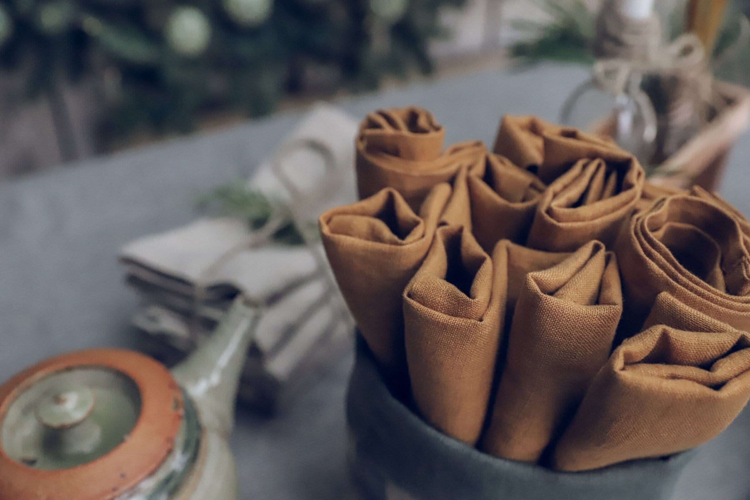 Gift Sets of Handmade Table Linen Napkins Old Linen Mill Small Grey Checks Set 8 45 cm/17.7 in