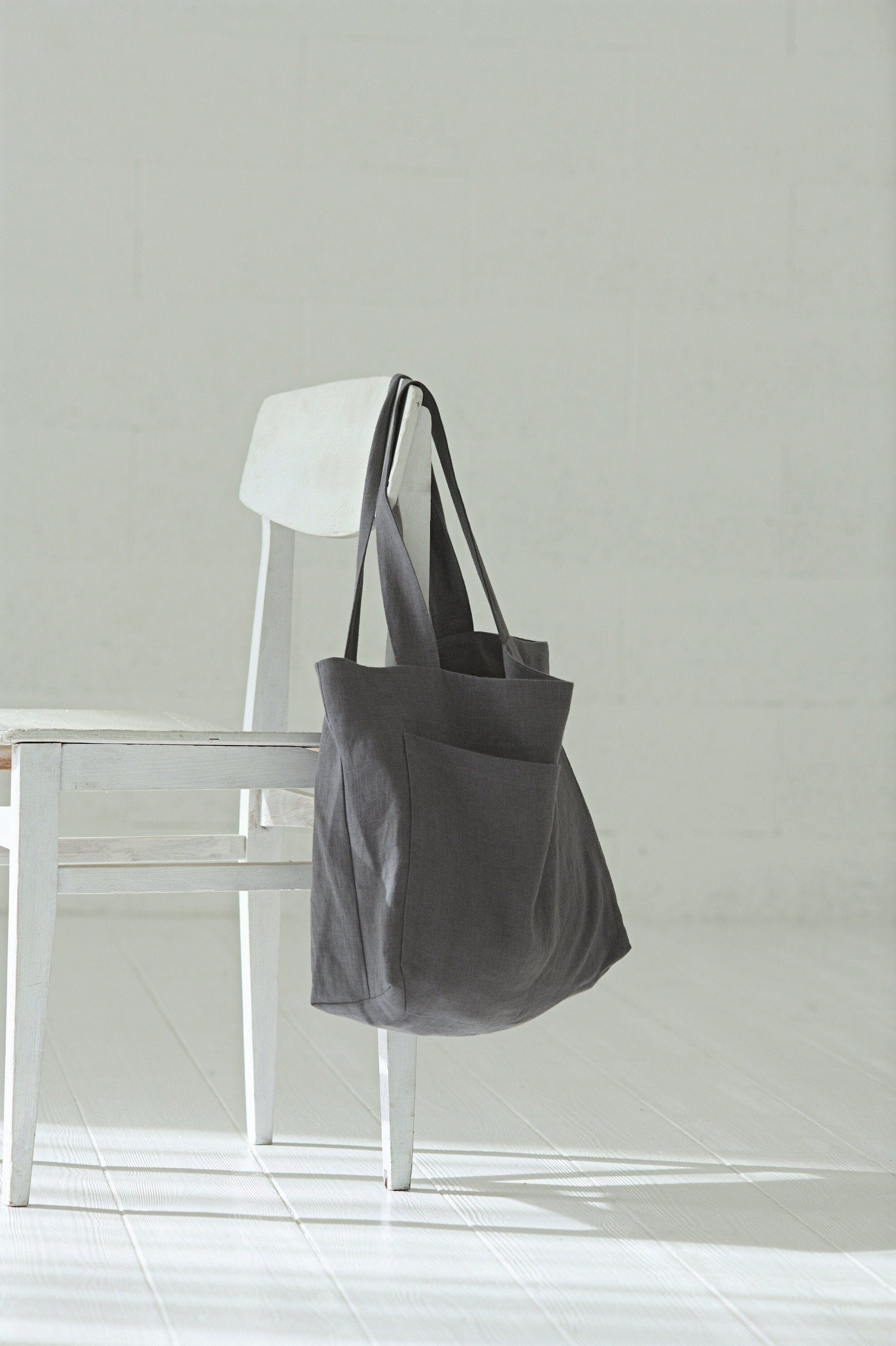 Handmade Heavy Linen Tote Bag Old Linen Mill