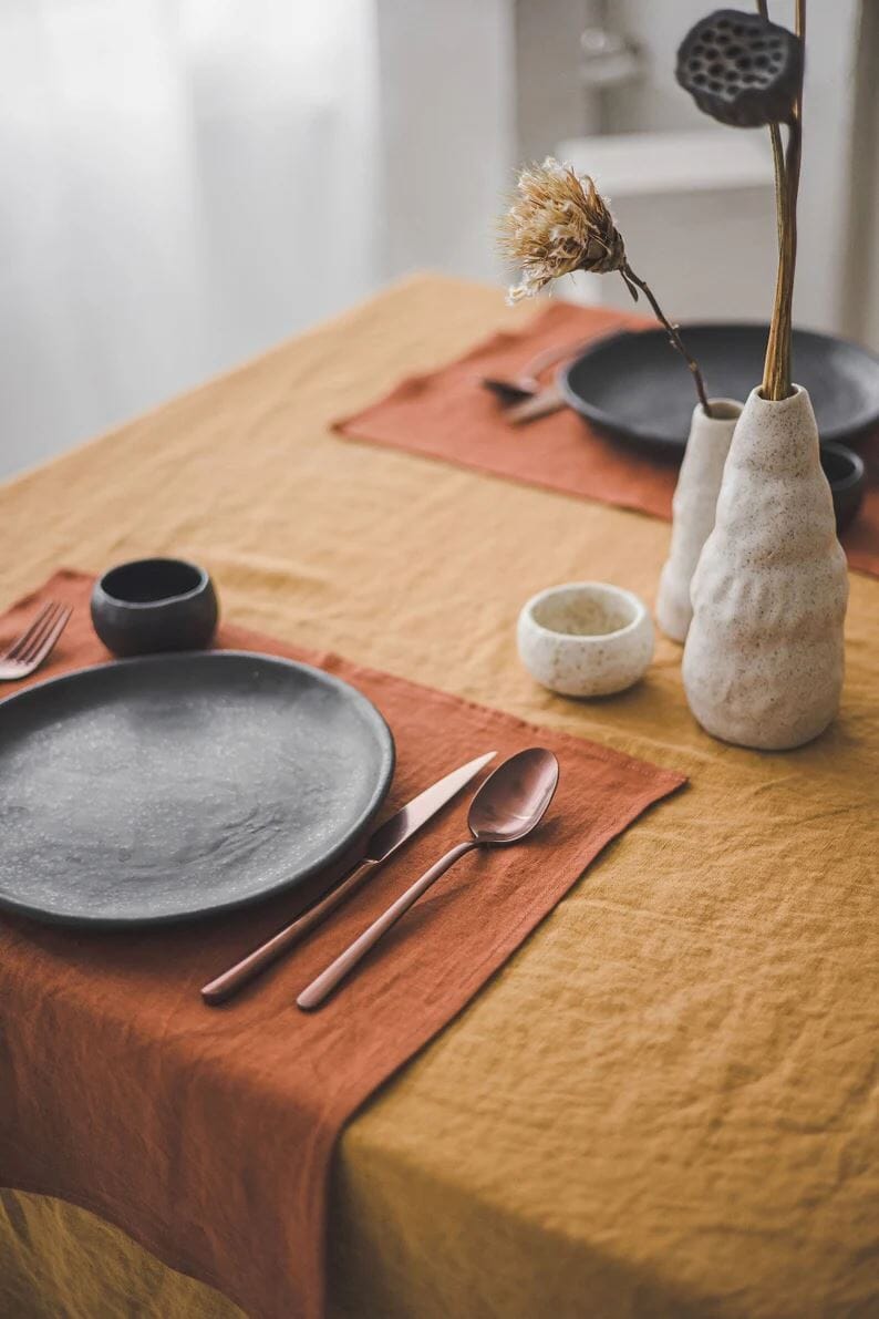 Handmade Table Linen Napkins Set Old Linen Mill