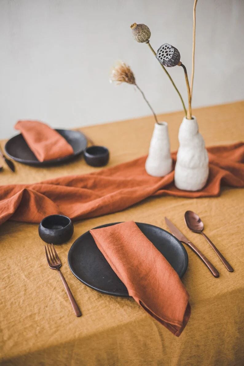 Handmade Table Linen Napkins Set Old Linen Mill