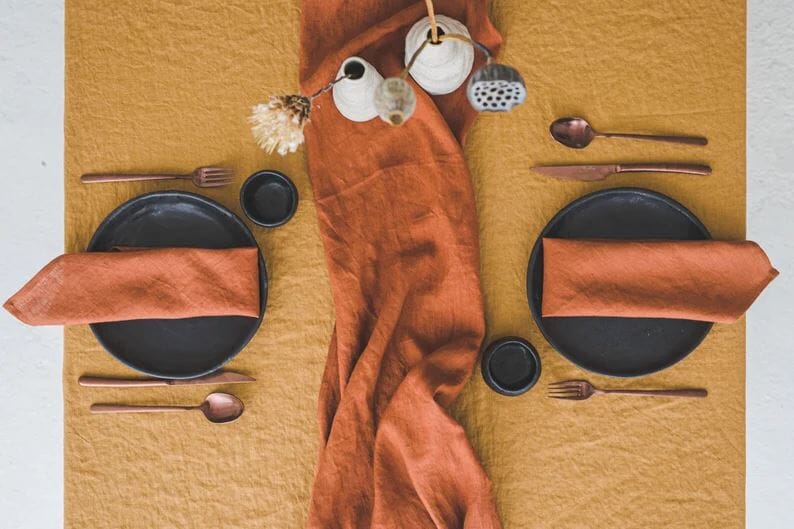 Handmade Table Linen Napkins Set Old Linen Mill