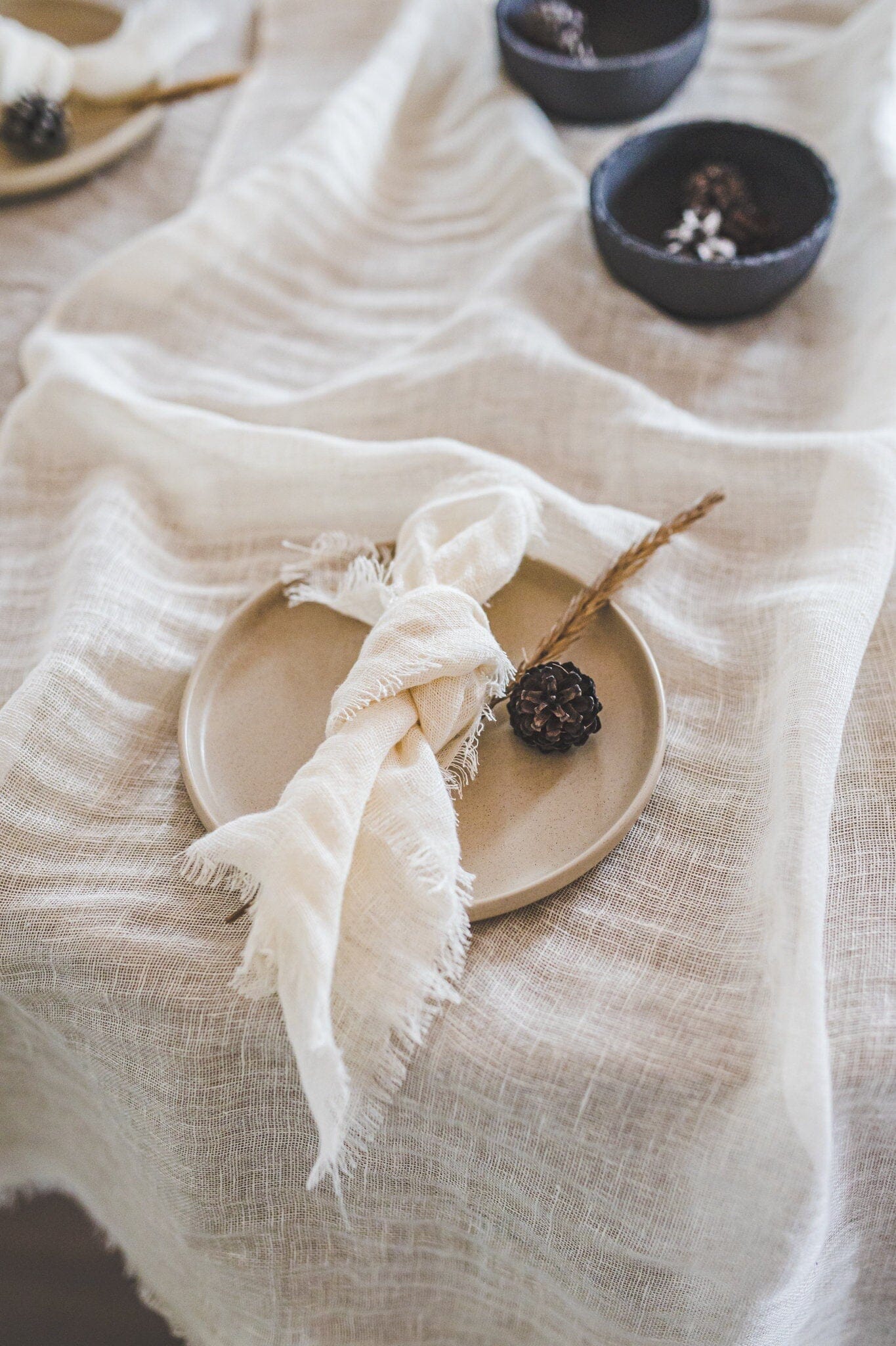 Handmade Table Linen Runner Decor Old Linen Mill