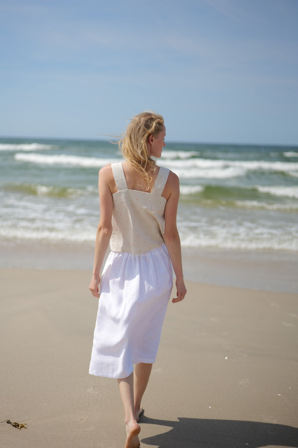 Heavy Linen Summer Midi Skirt Bloom SK03 Old Linen Mill