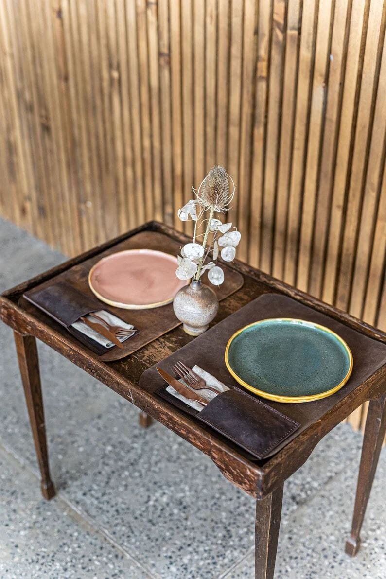 Leather Placemats Gift Idea Old Linen Mill