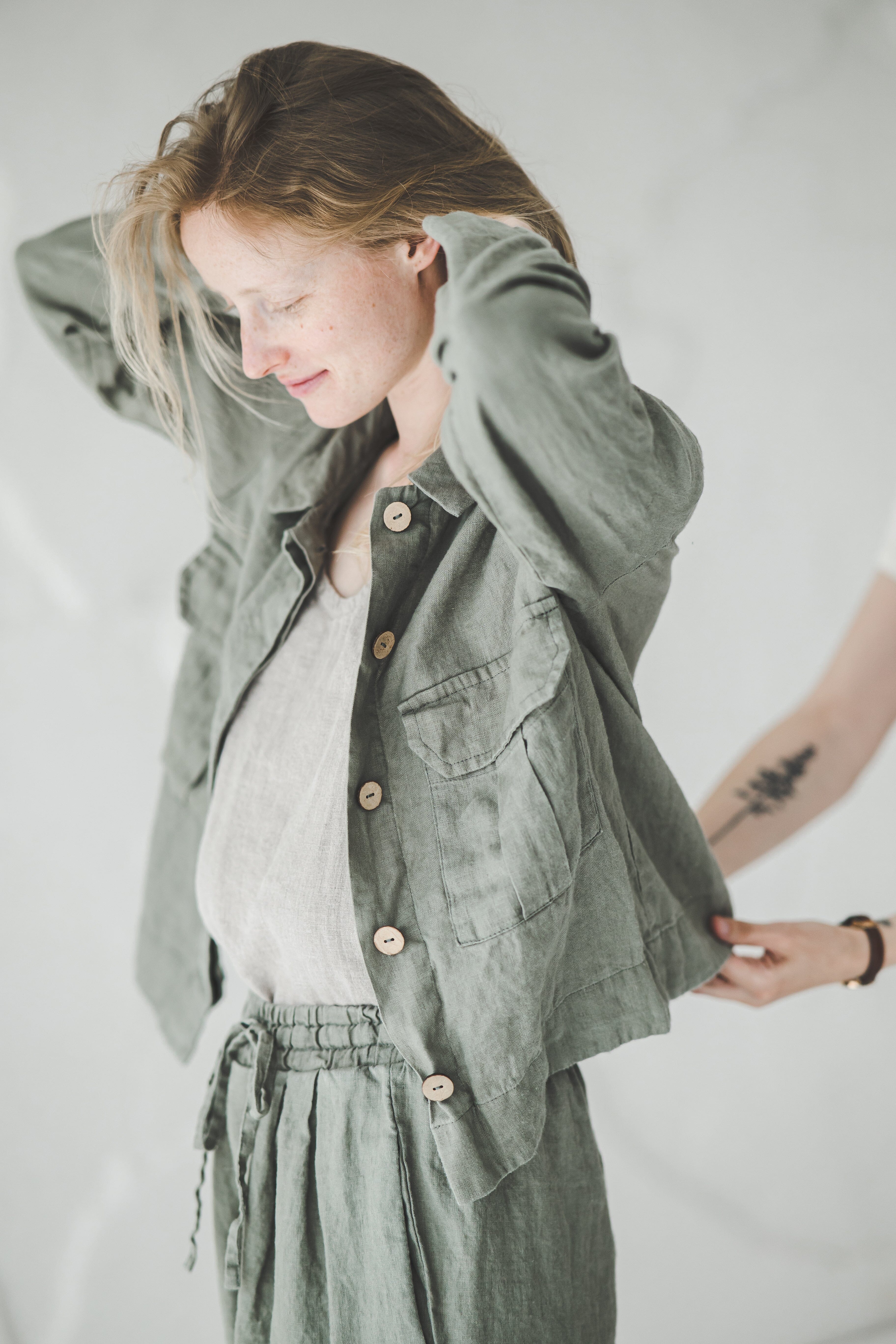 Linen Cargo Jacket Old Linen Mill