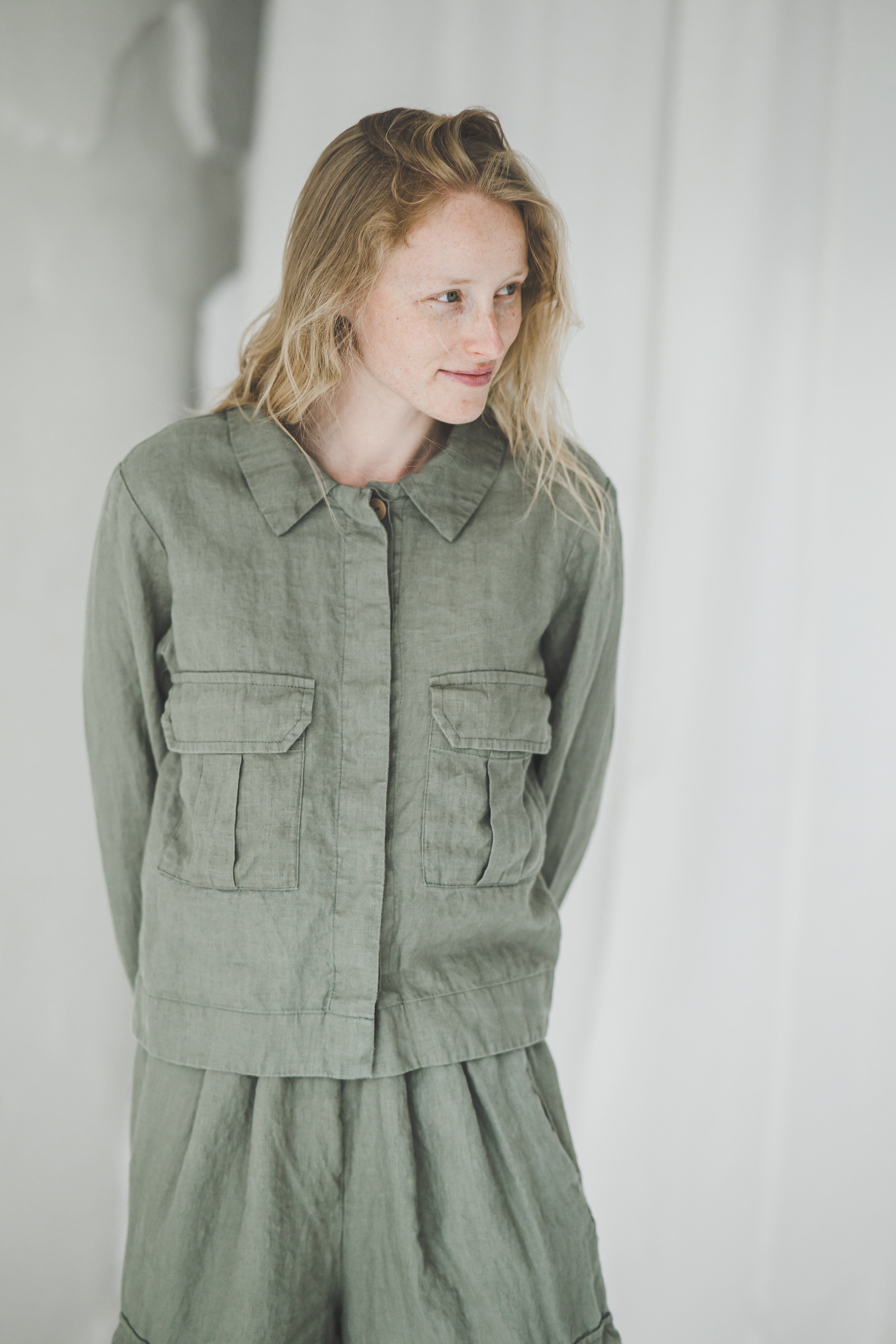 Linen Cargo Jacket Old Linen Mill