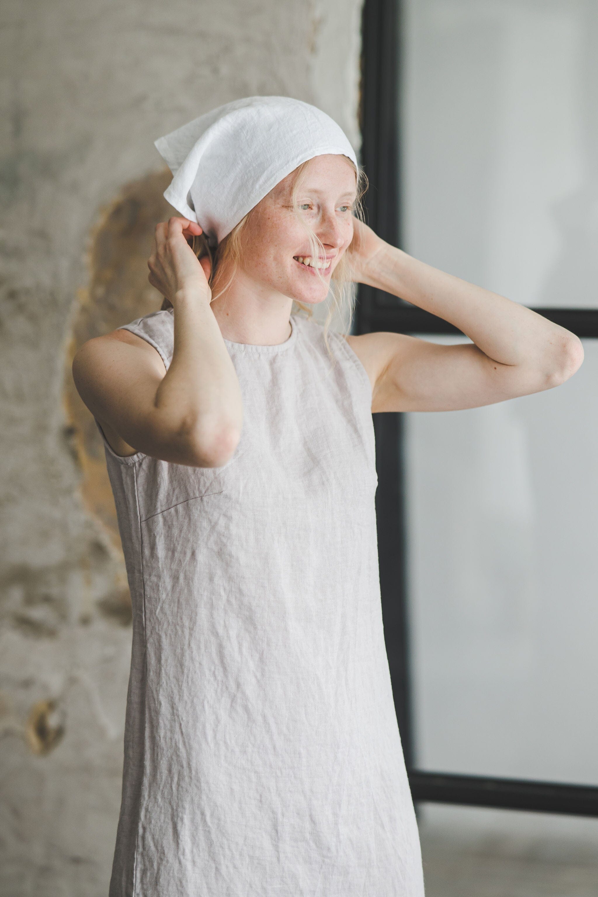 Linen Headscarf, Triangle Bandana HRS02 Old Linen Mill