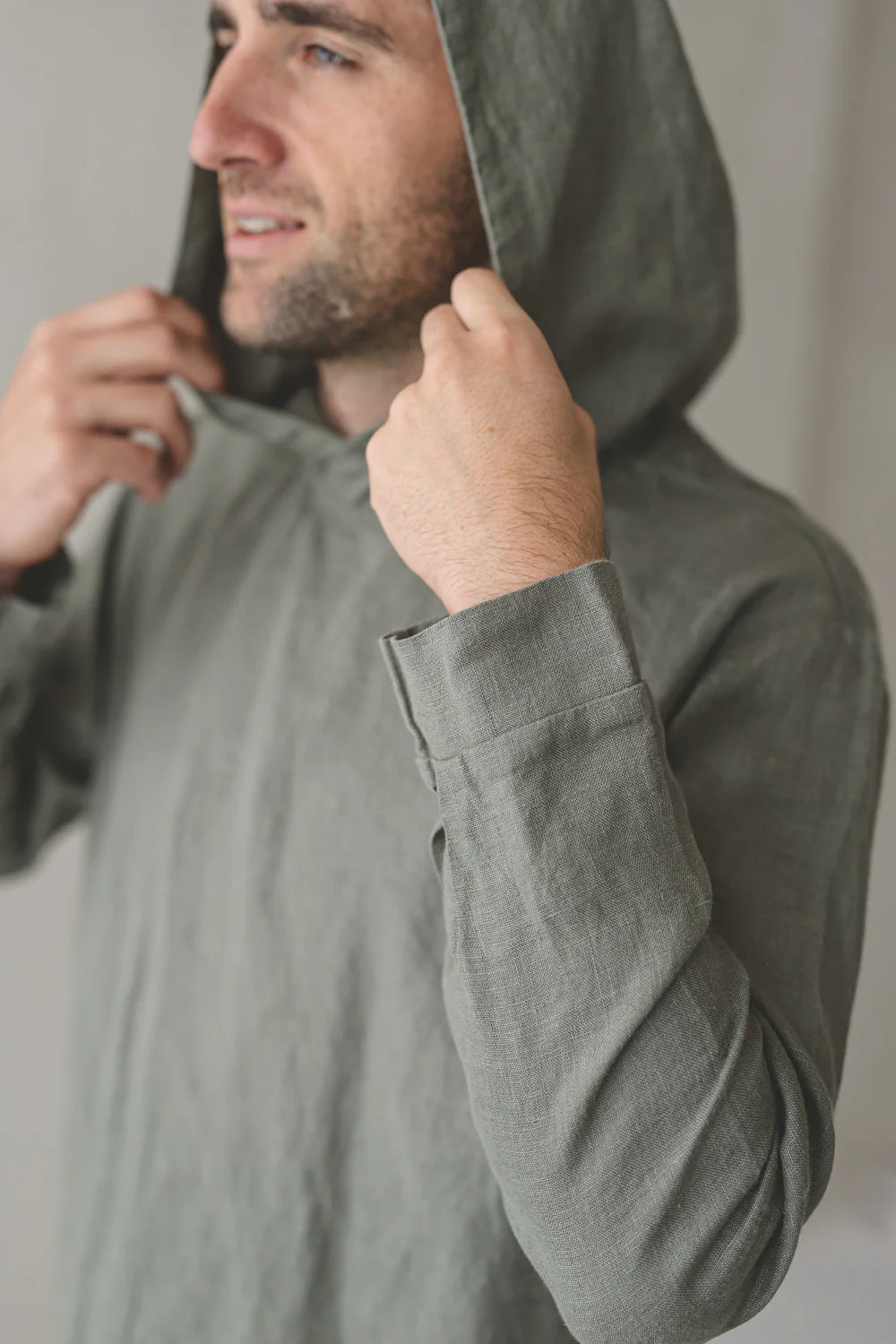 Linen Hoodie for Men Old Linen Mill
