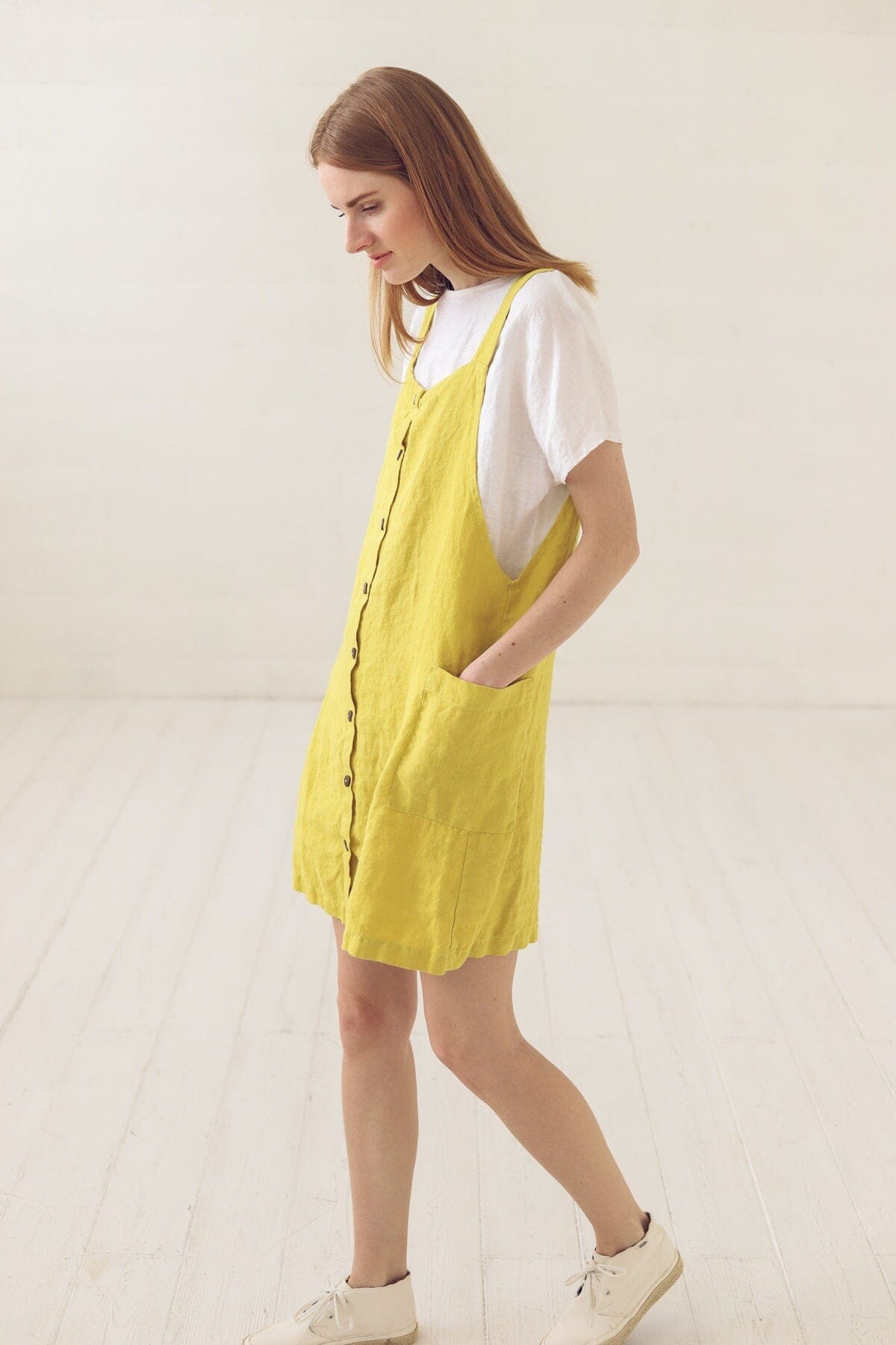 Linen Pinafore Dress for Women Old Linen Mill