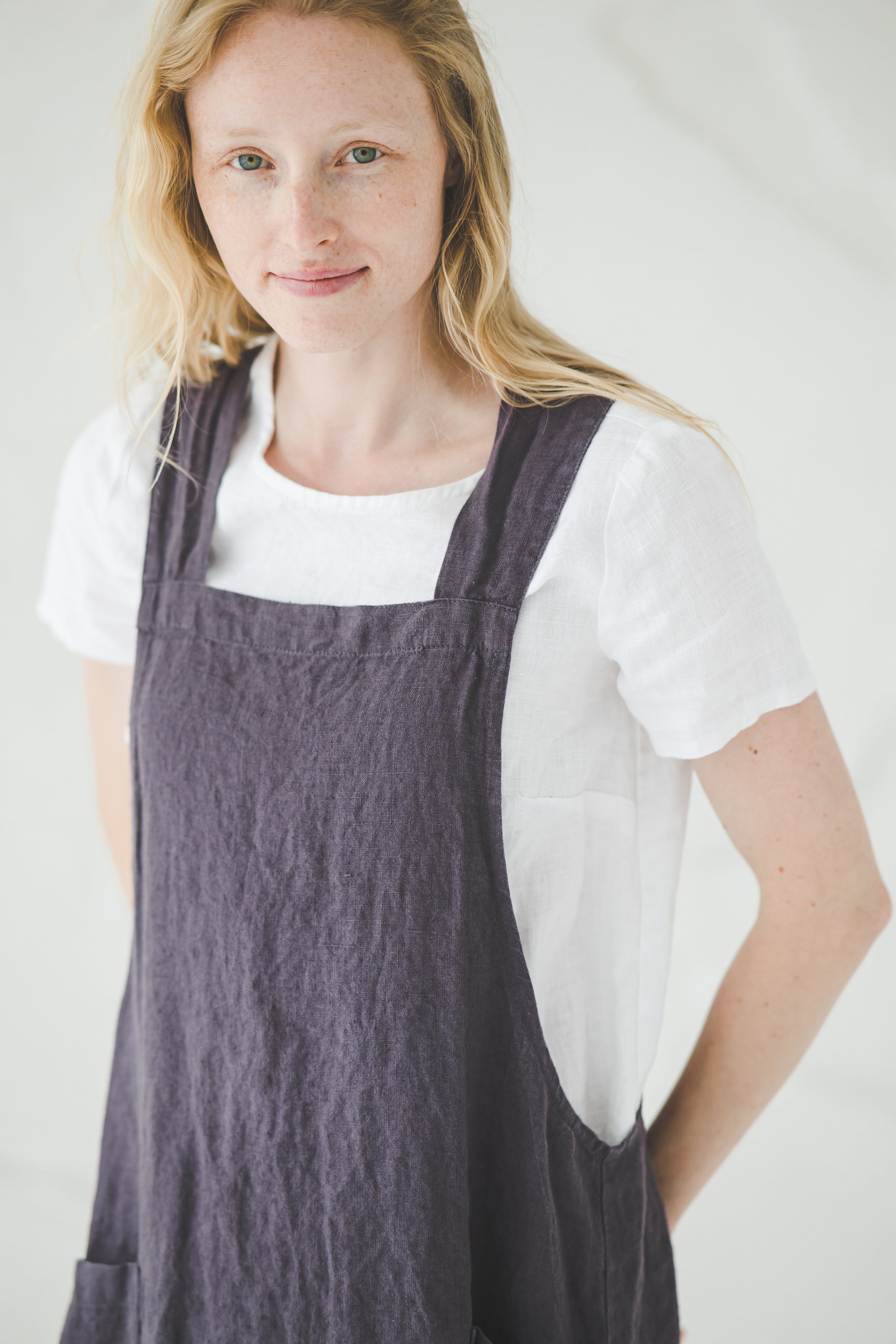 Linen Pinafore Dress D54 Old Linen Mill