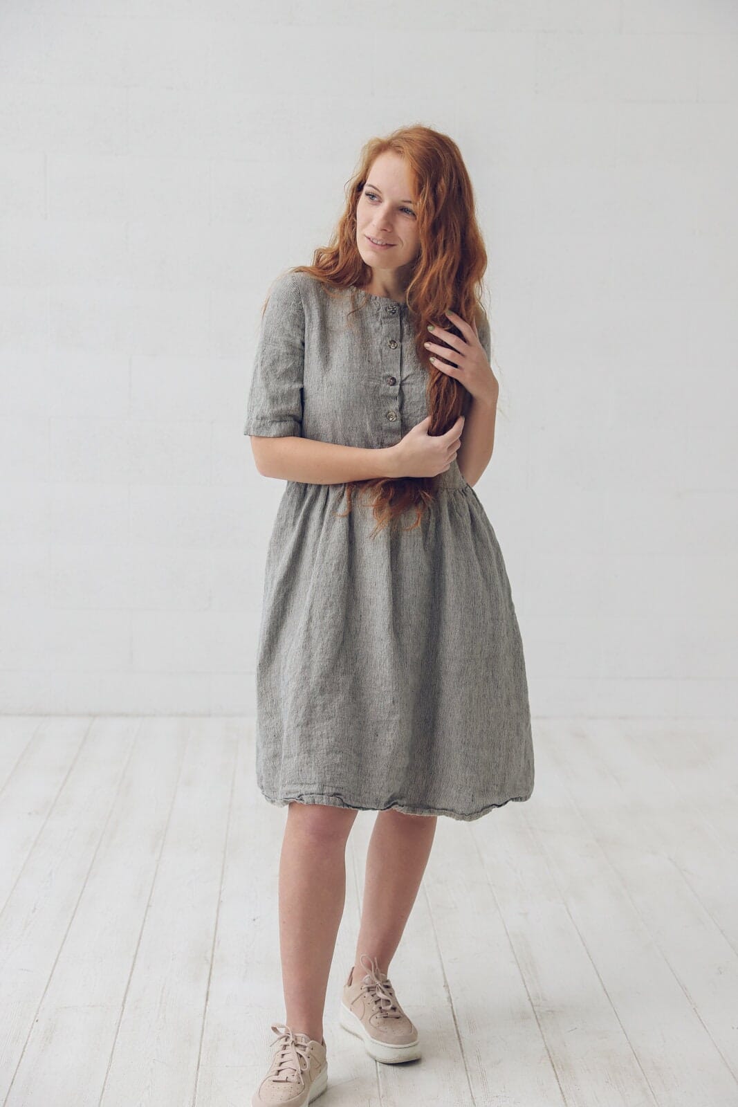 Linen Short Dress Sleeves Old Linen Mill