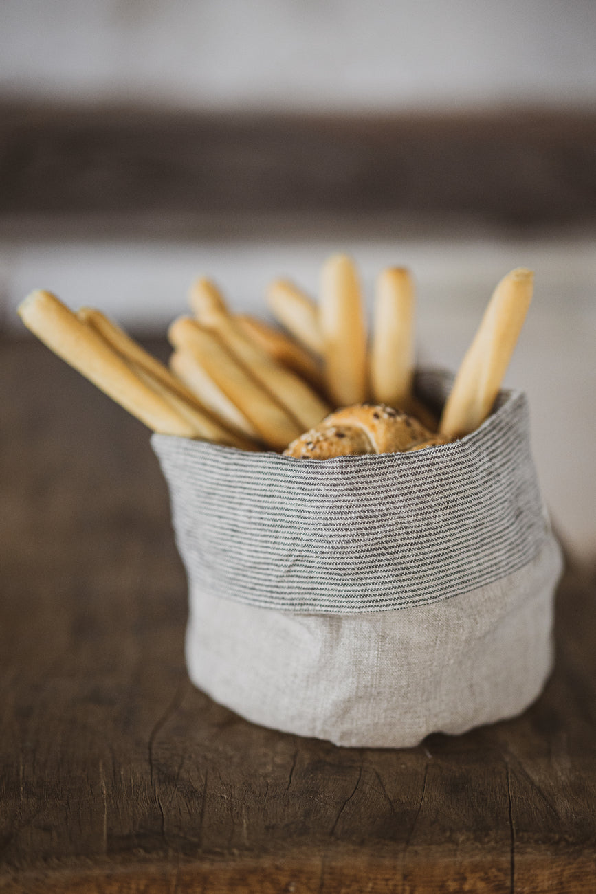 Linen Storage basket in Color and Pattern Old Linen Mill