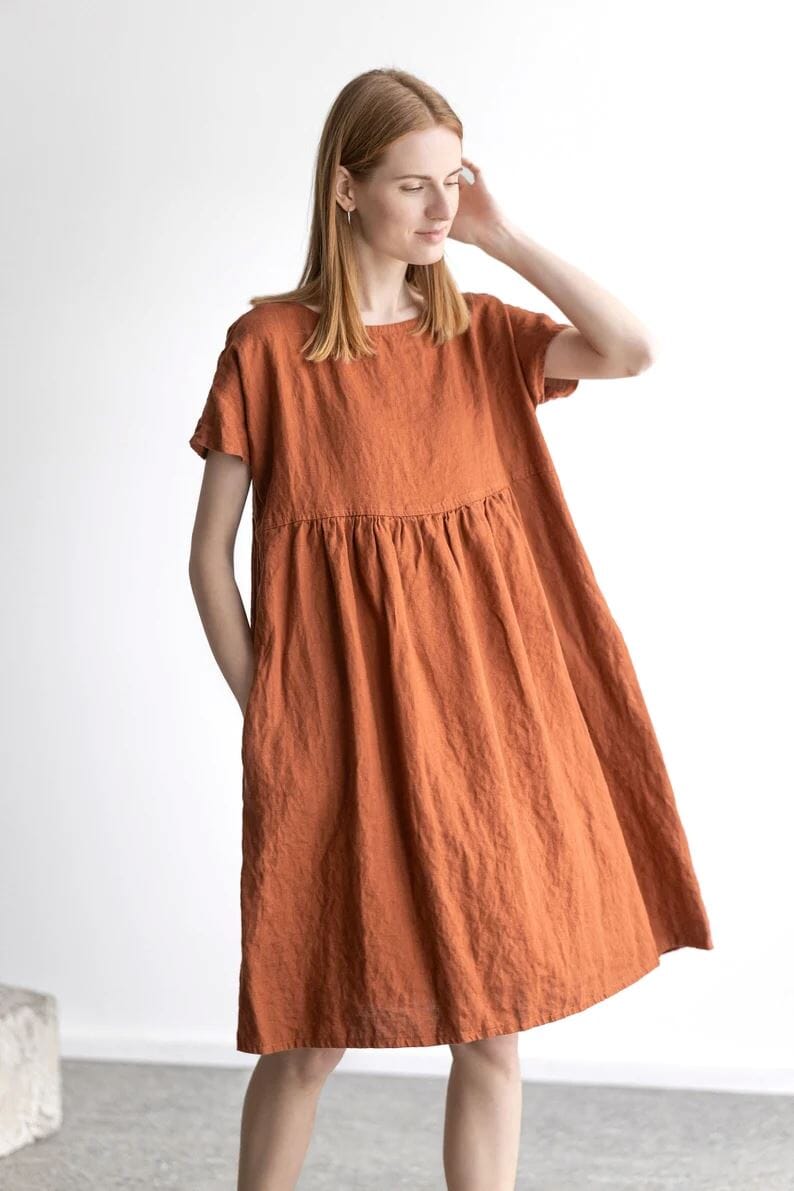 Linen Summer Minimal Dress Old Linen Mill