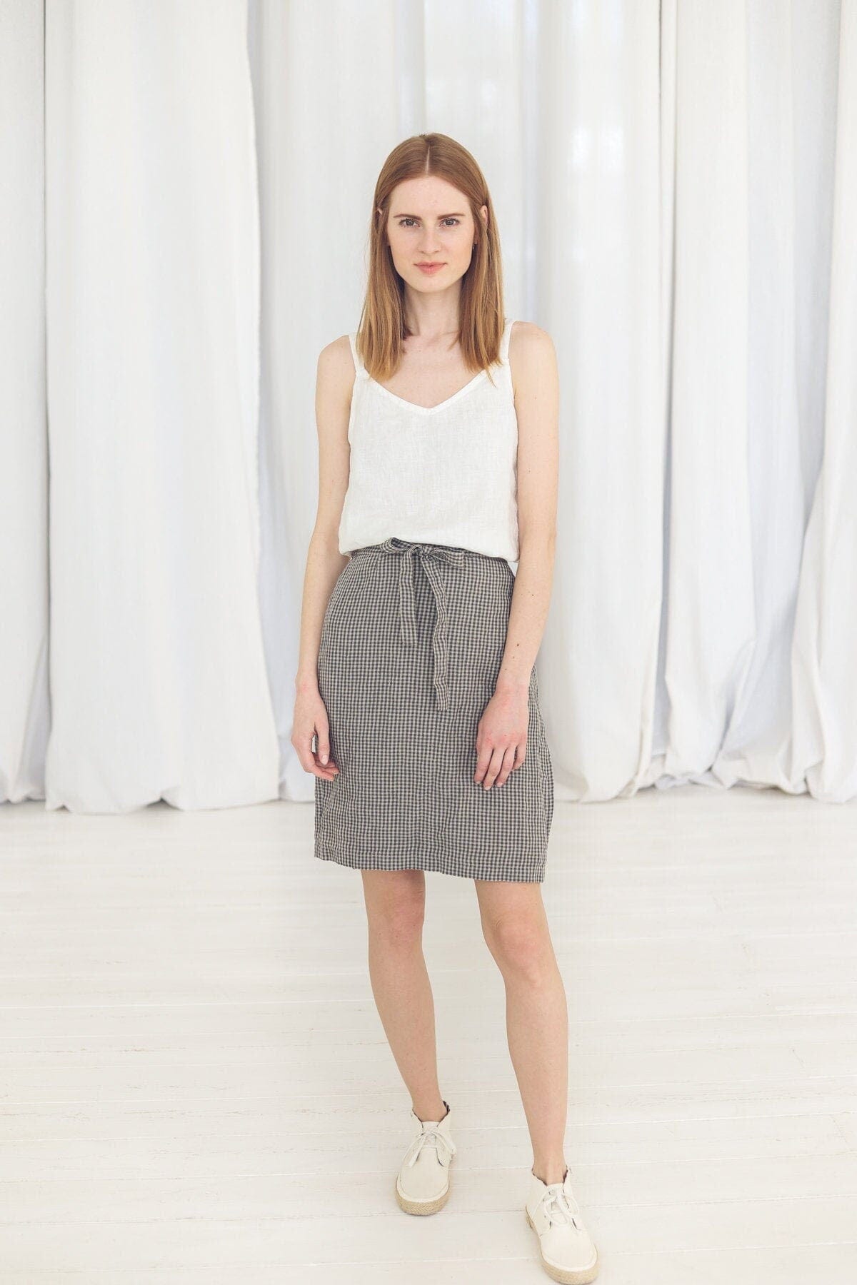 Linen Tie Wrap Skirt Old Linen Mill