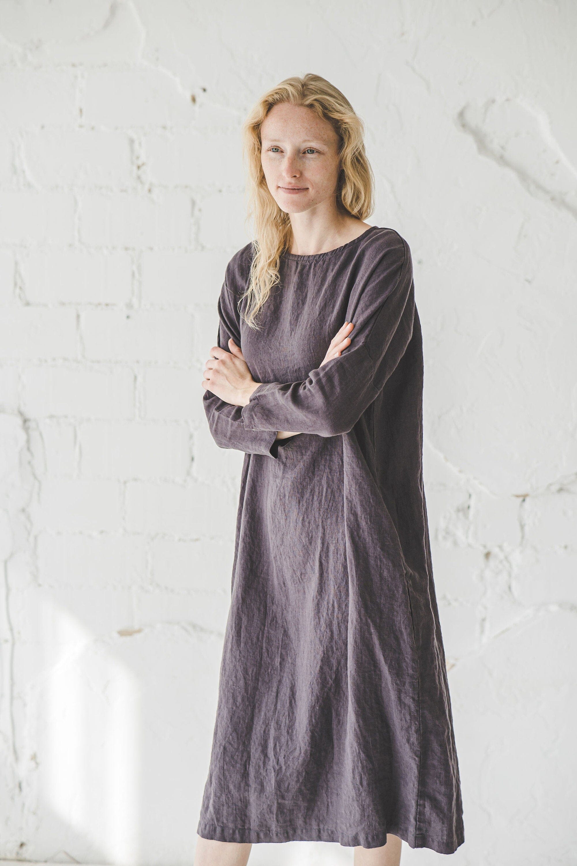 Linen Tunic Dress Loose Fitting Old Linen Mill