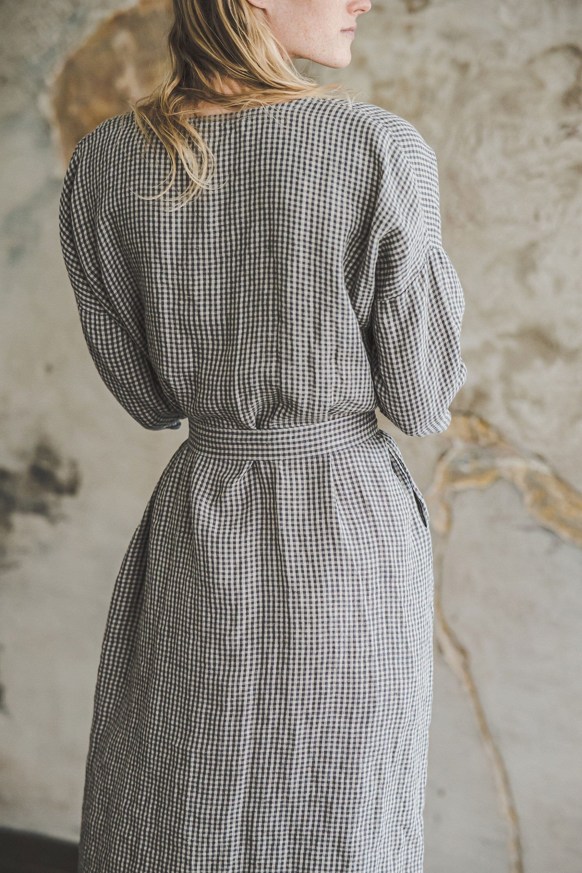 Loose Linen Fitting Women Dress Old Linen Mill