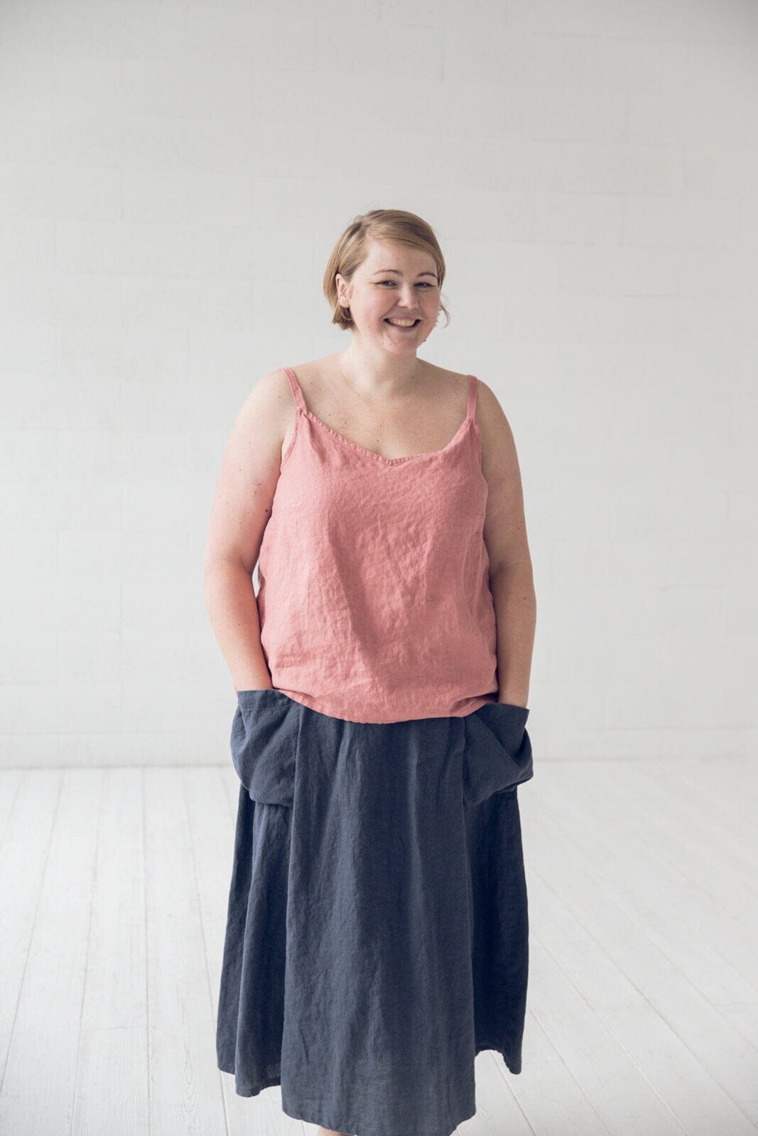 Maxi Linen Skirt with Pockets Old Linen Mill
