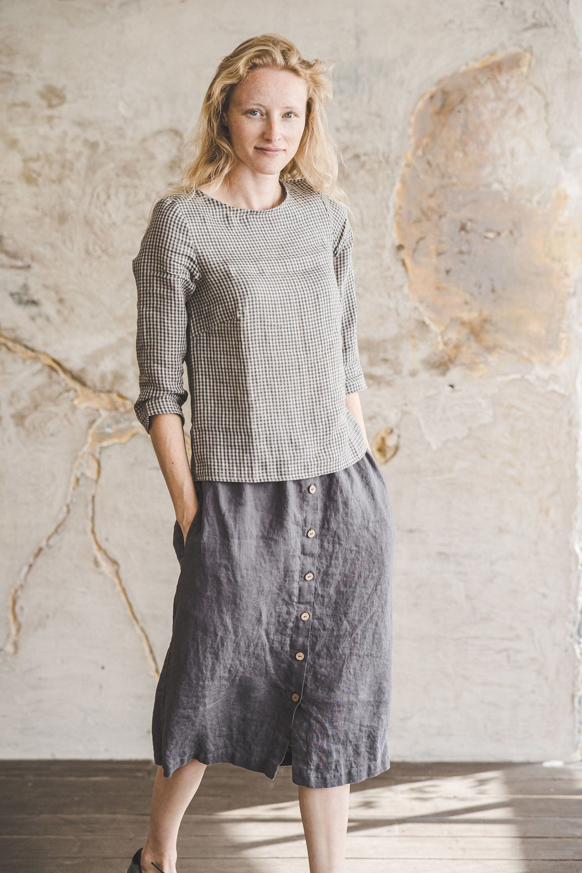 Minimalist Linen Top Sleeves Old Linen Mill