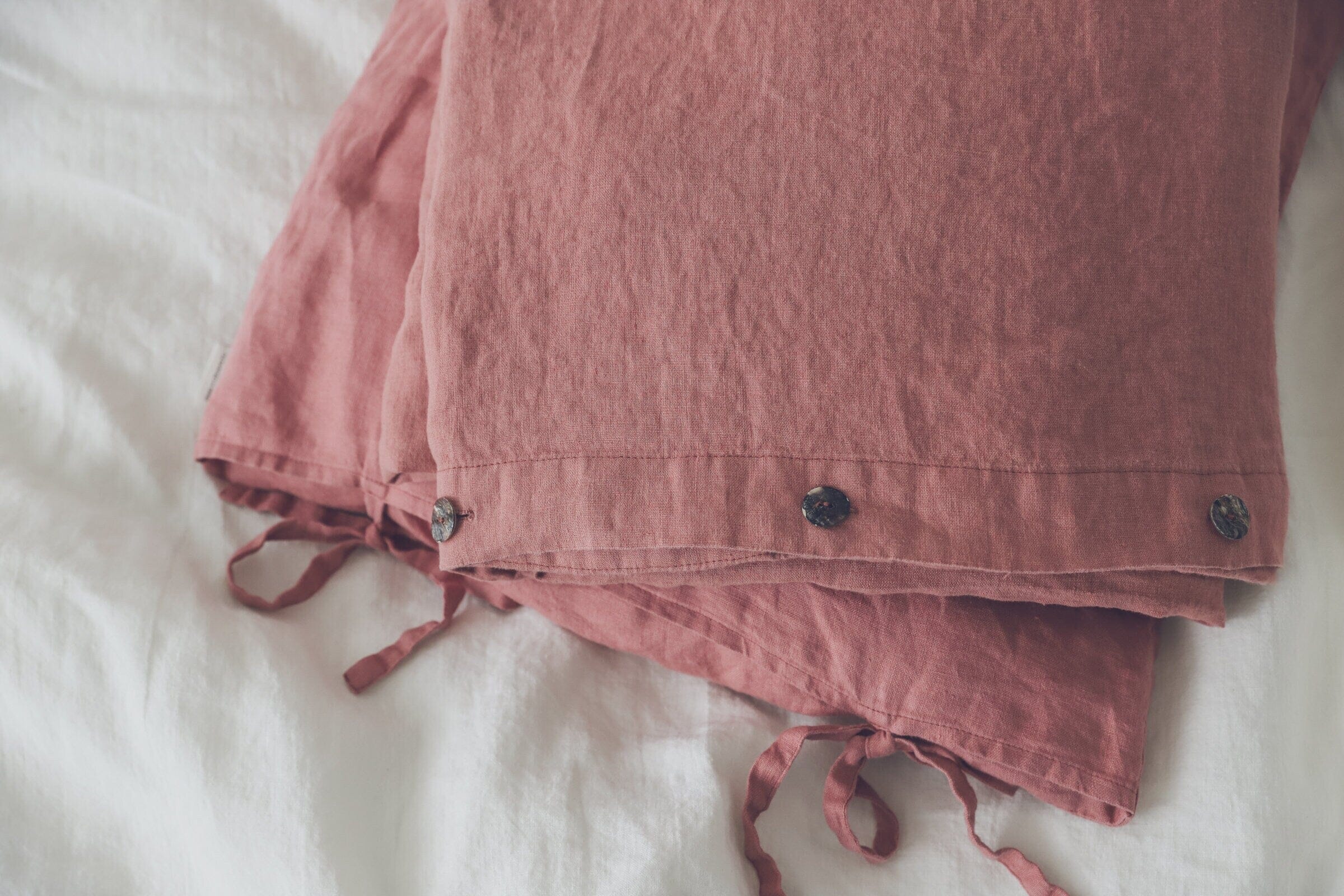 Natural Bed Linen Set with Ties Old Linen Mill