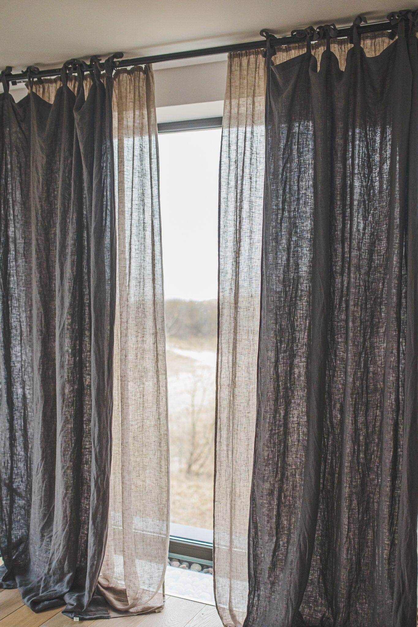 Natural Soft Linen Drapes Linen Curtain Panel Old Linen Mill
