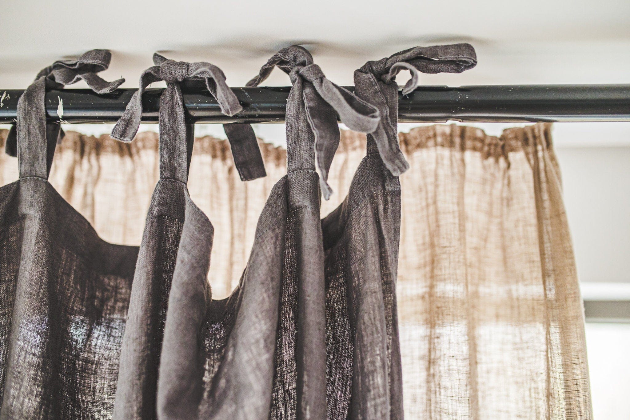Natural Soft Linen Drapes Linen Curtain Panel Old Linen Mill