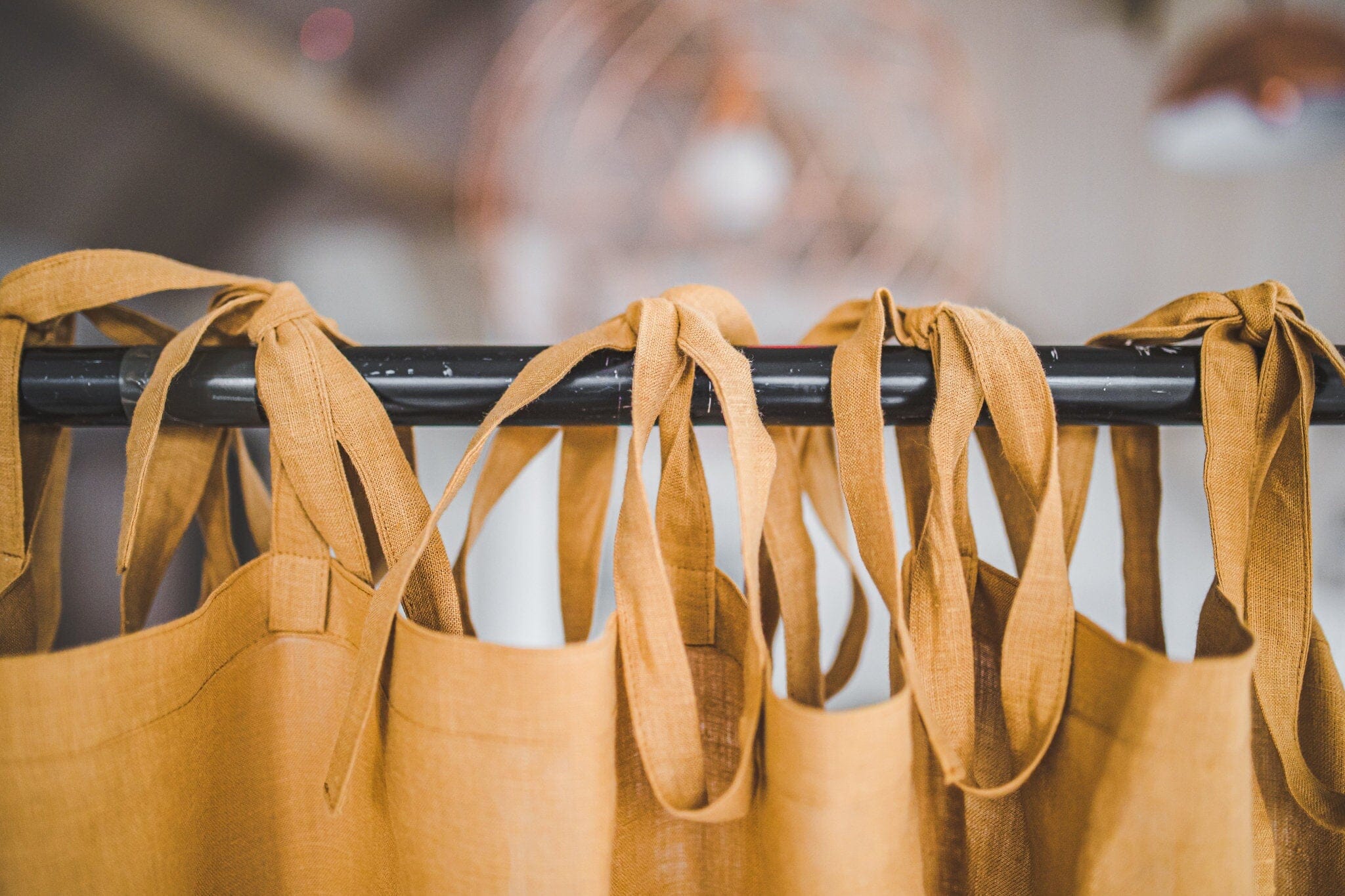 Natural Soft Linen Drapes Ties Top Curtain Panel Old Linen Mill