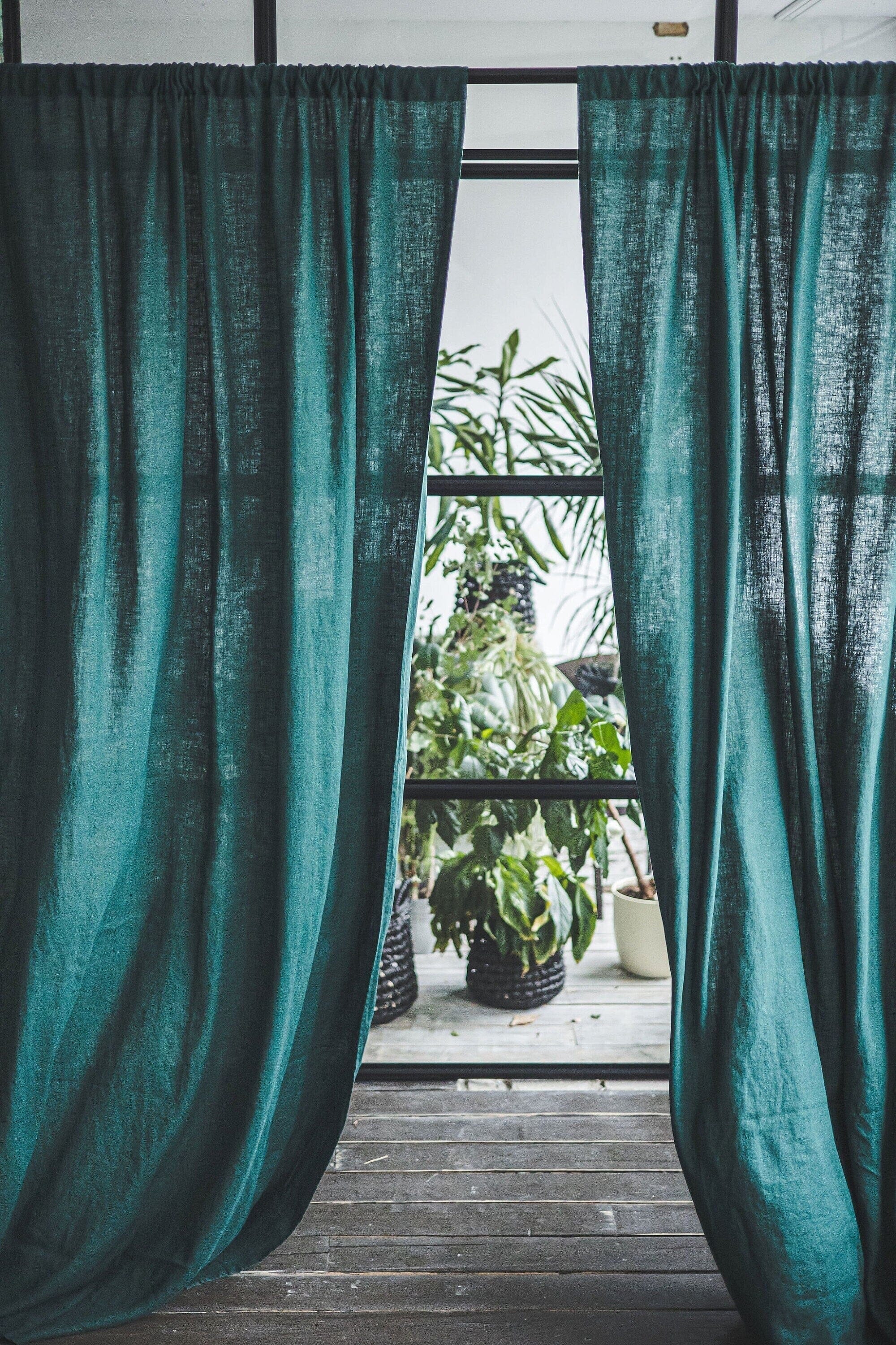 Natural Soft Linen Rod Pocket Curtain Panel Old Linen Mill Coffee 140 x 220 cm; 55" x 87"