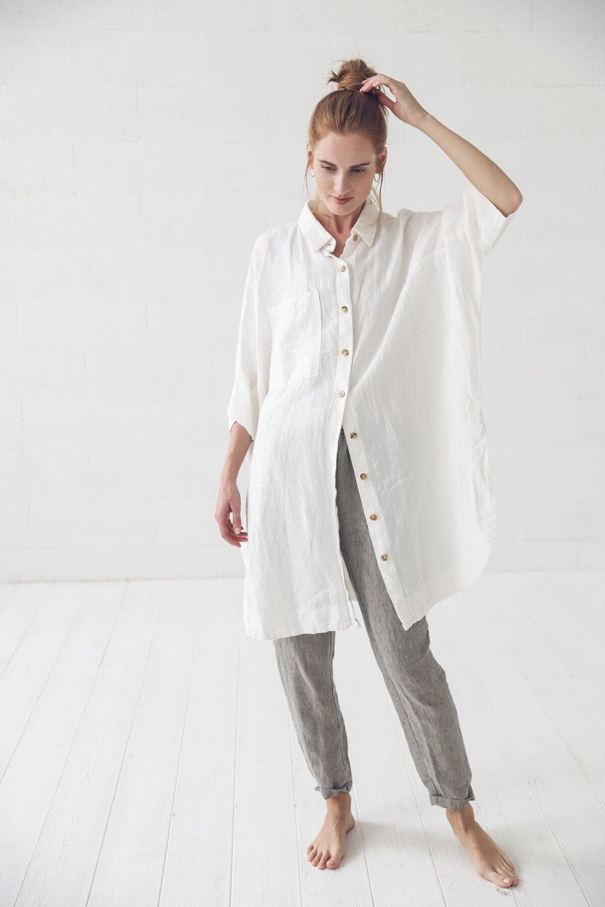Oversize Loose Linen Shirt Old Linen Mill