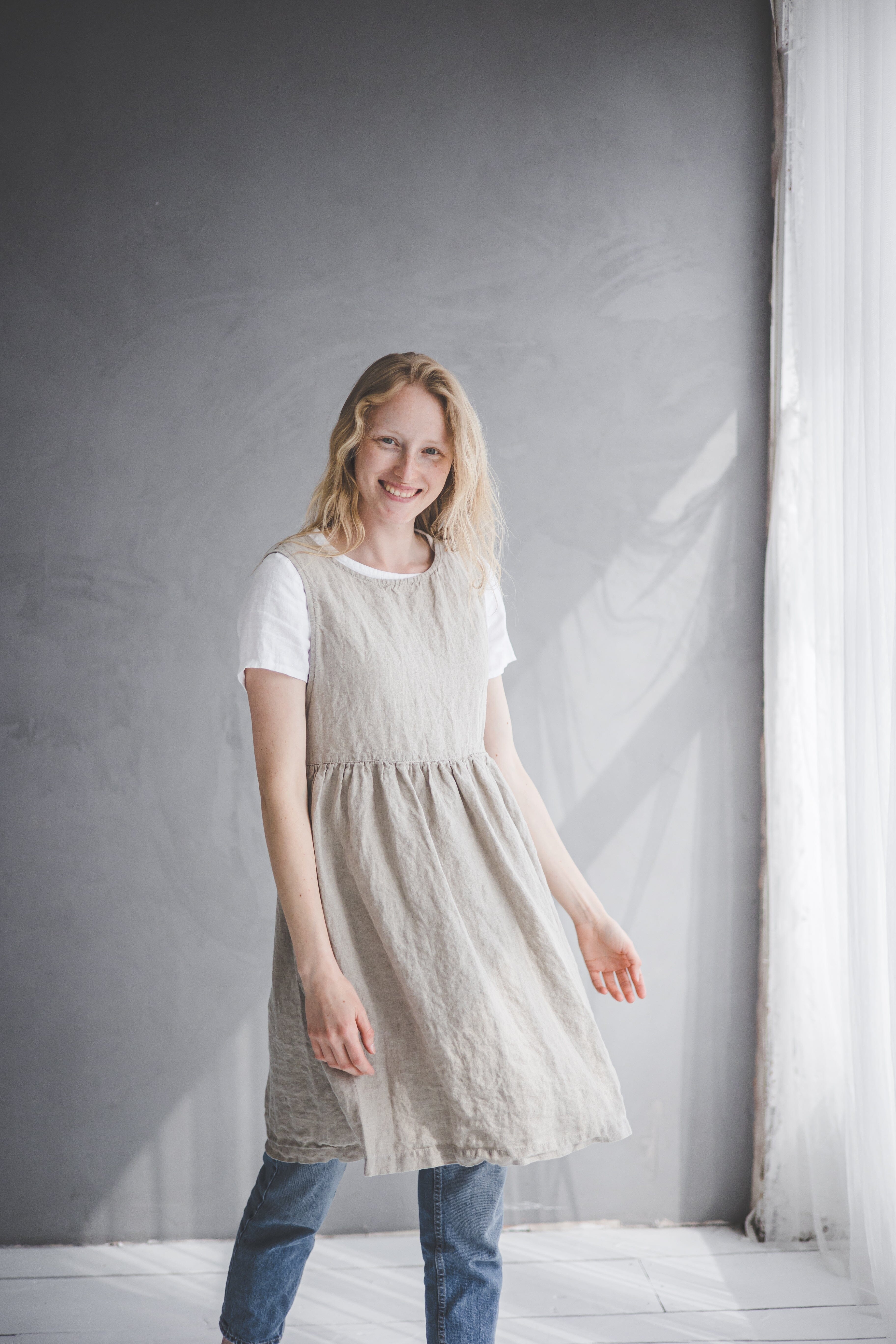 Pinafore Apron Dress Old Linen Mill