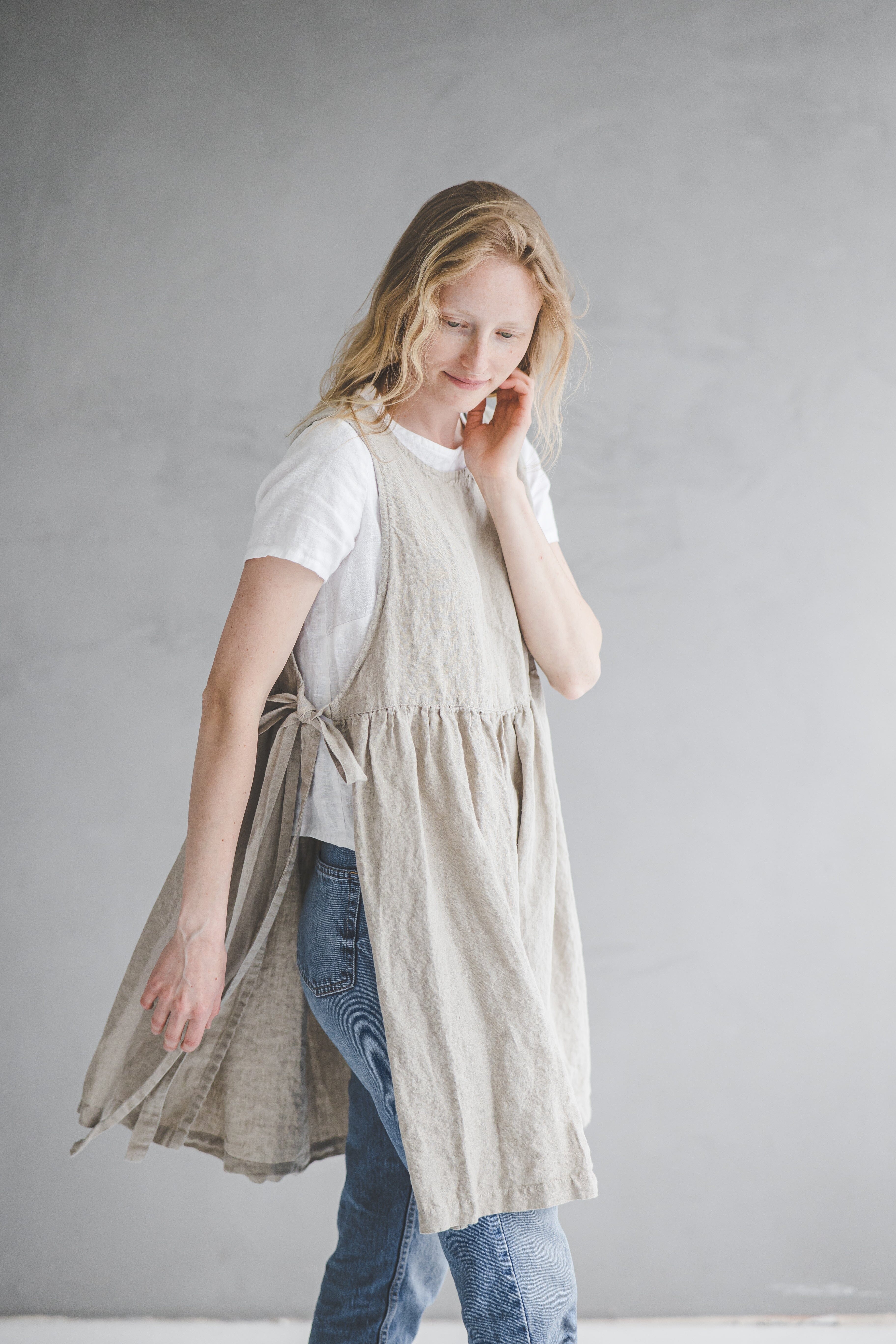 Pinafore Apron Dress Old Linen Mill