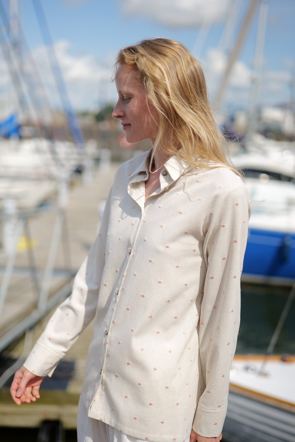 Polka Dot Shirt Tango linen and viscose blend