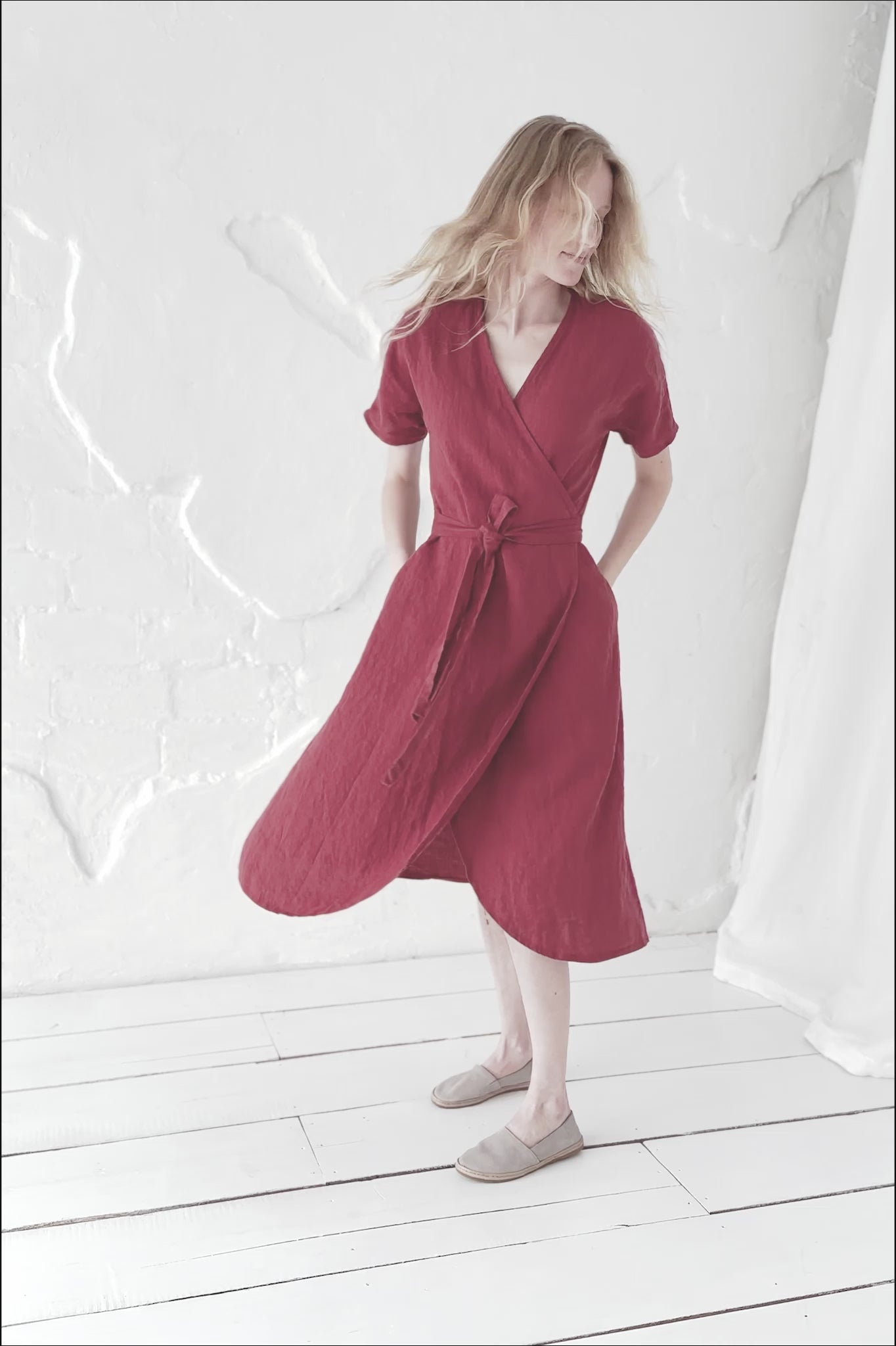 Midi Wrap Linen All-Season Dress