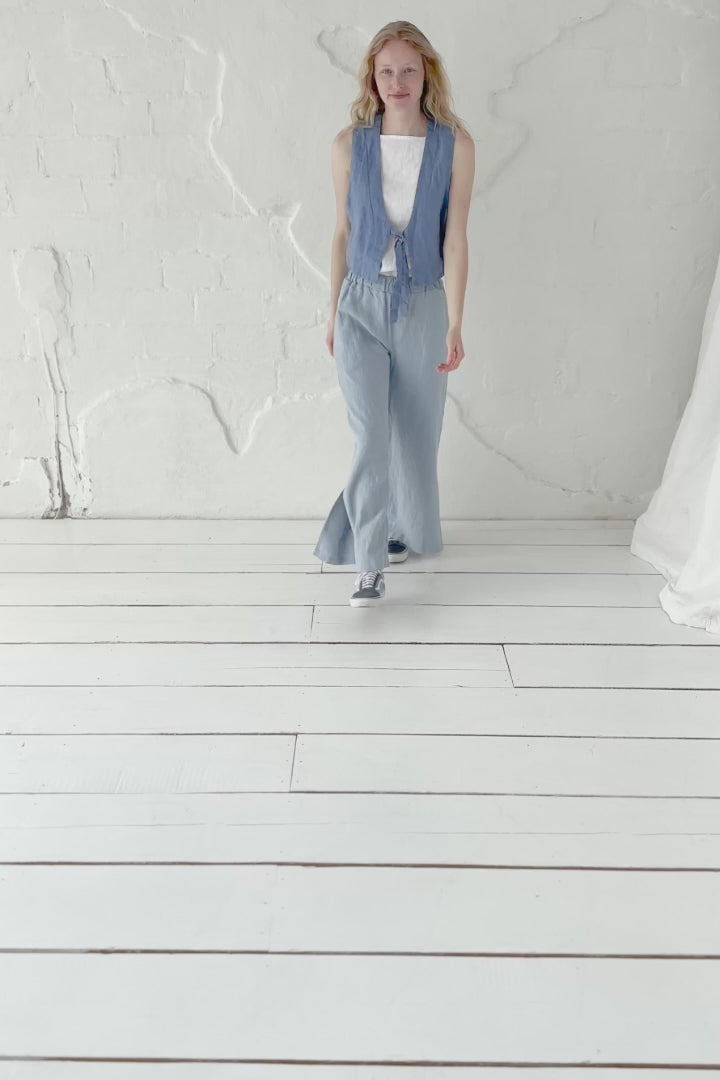 Boho Style Cropped Linen Vest