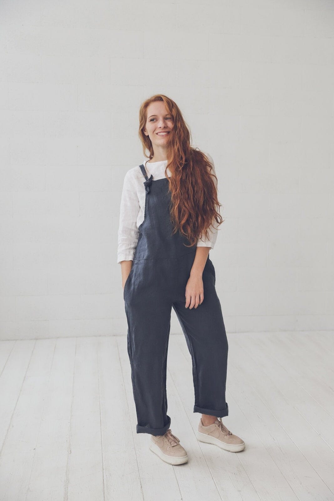 READY TO SHIP Linen Jumpsuit/Loose Linen Overall Old Linen Mill