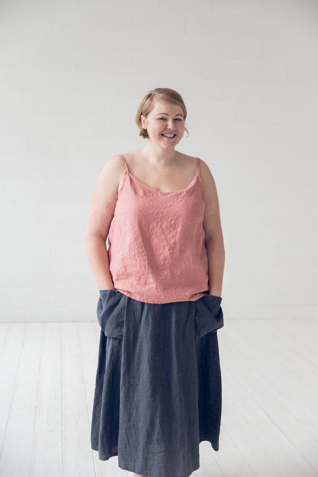 READY TO SHIP Maxi Linen Skirt with Pockets Old Linen Mill
