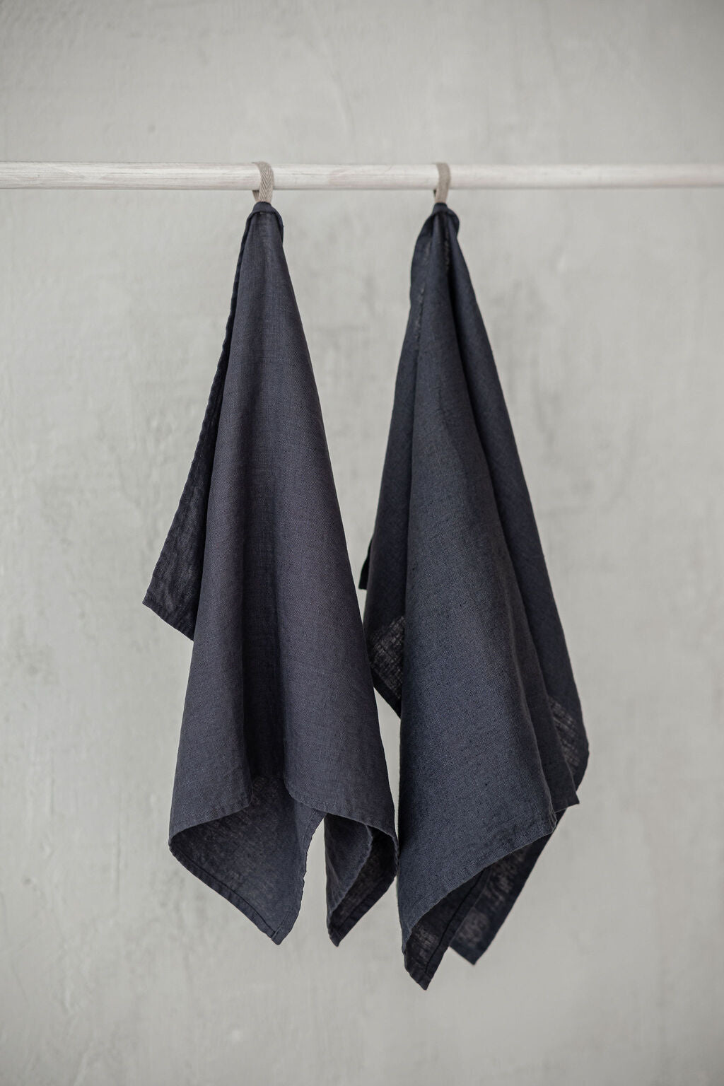 Set of 2 Linen Tea Towels in Charcoal blue TT50x70 Old Linen Mill