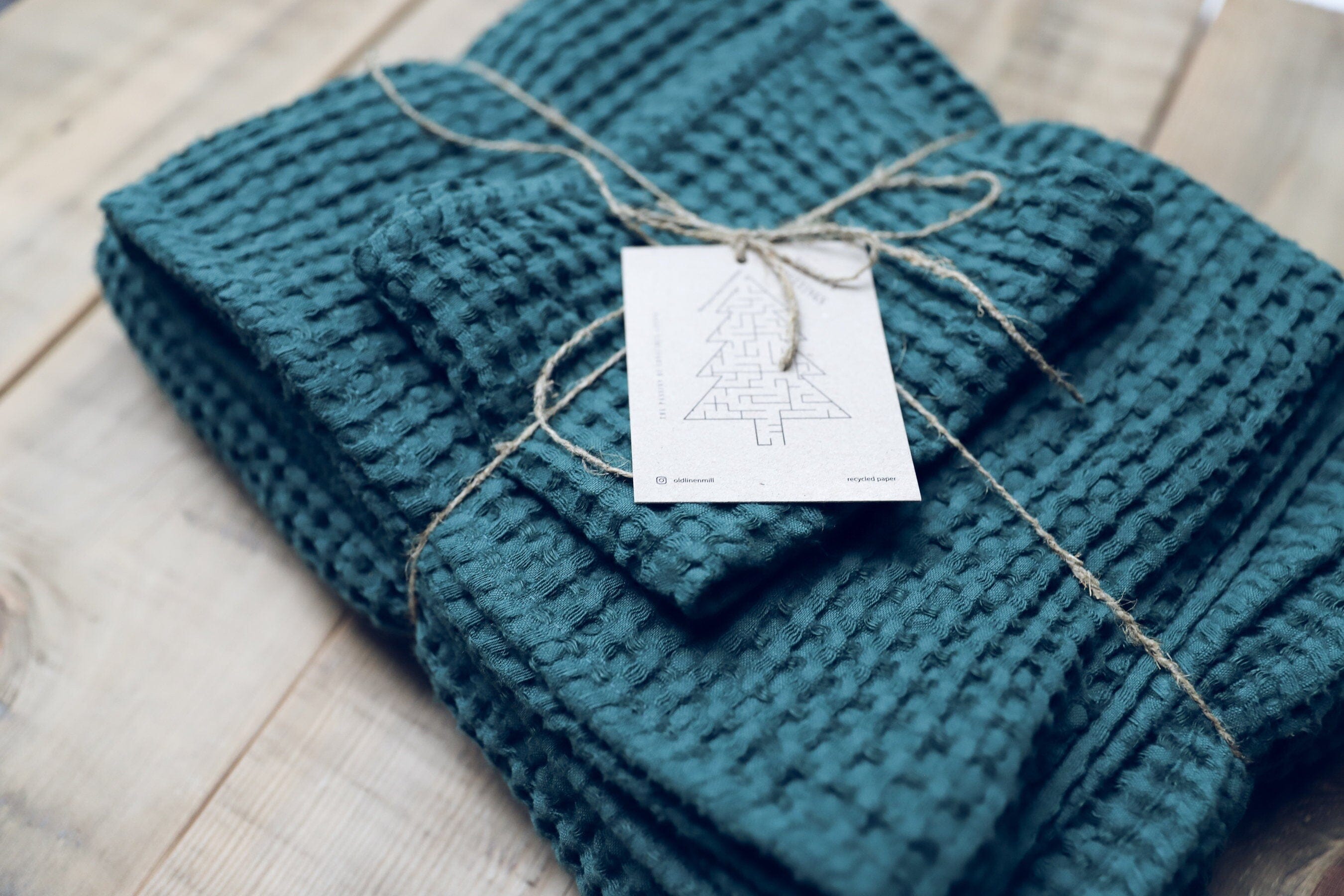 Set of 3 Absorbent Linen Towels Old Linen Mill