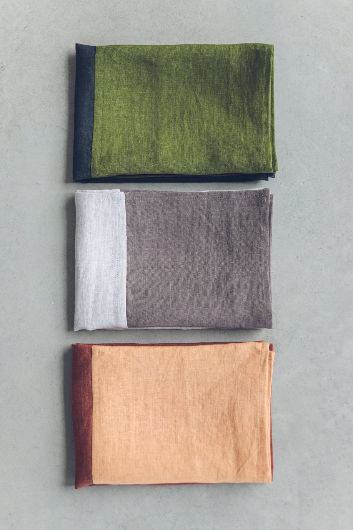 Set of 3 Colorful Zero Waste Tea Towels Old Linen Mill
