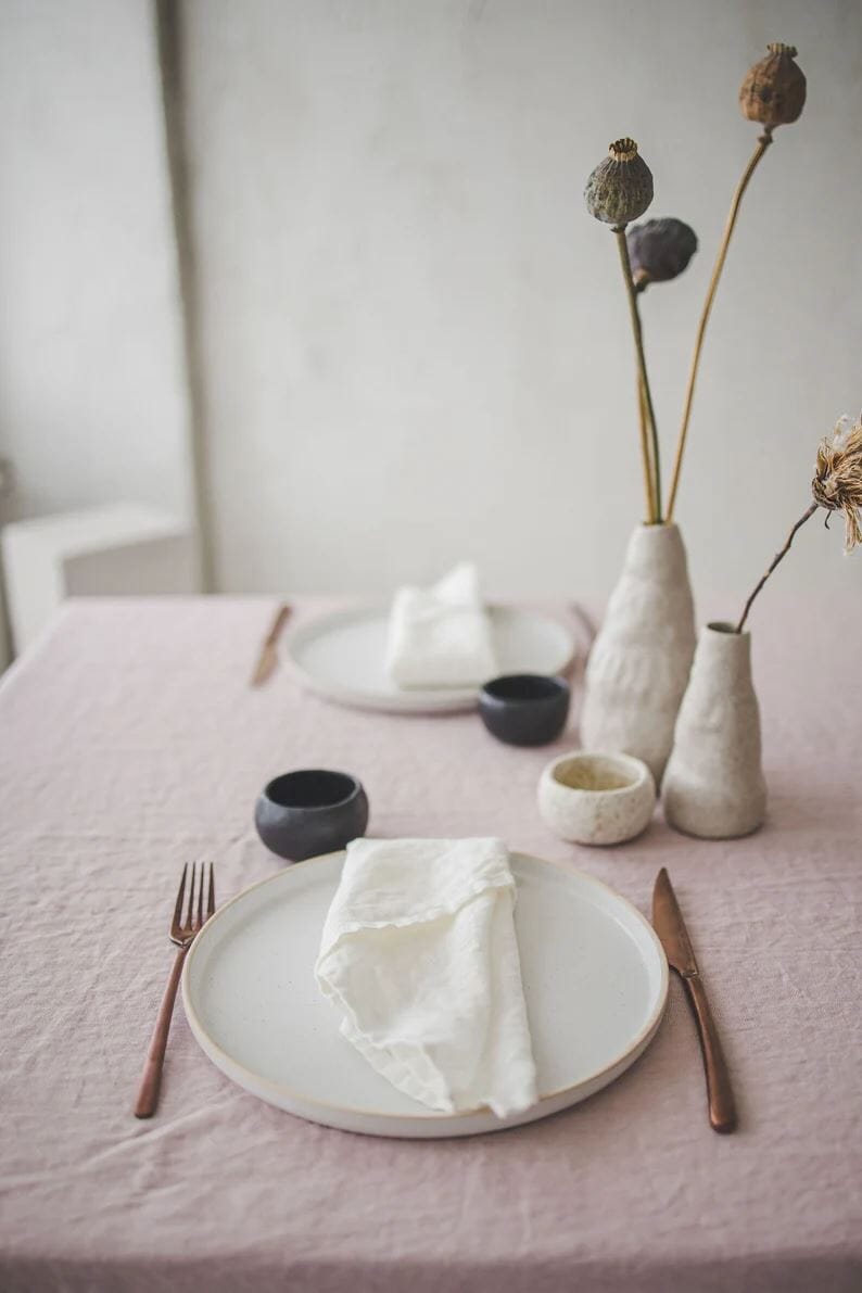 Set of Handmade Linen Cloth Napkins Old Linen Mill Set of 4 napkins 55 x 55 cm; 21.6" x 21.6"